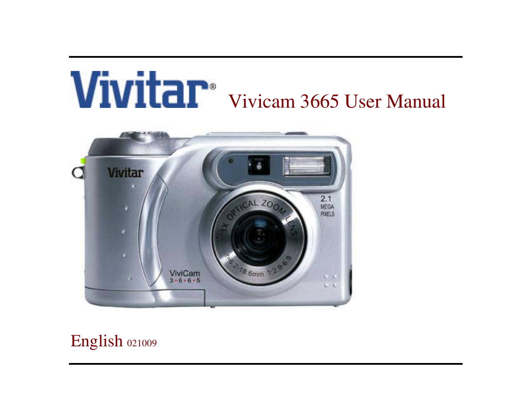 Vivitar 3665 Camcorder Accessories User Manual