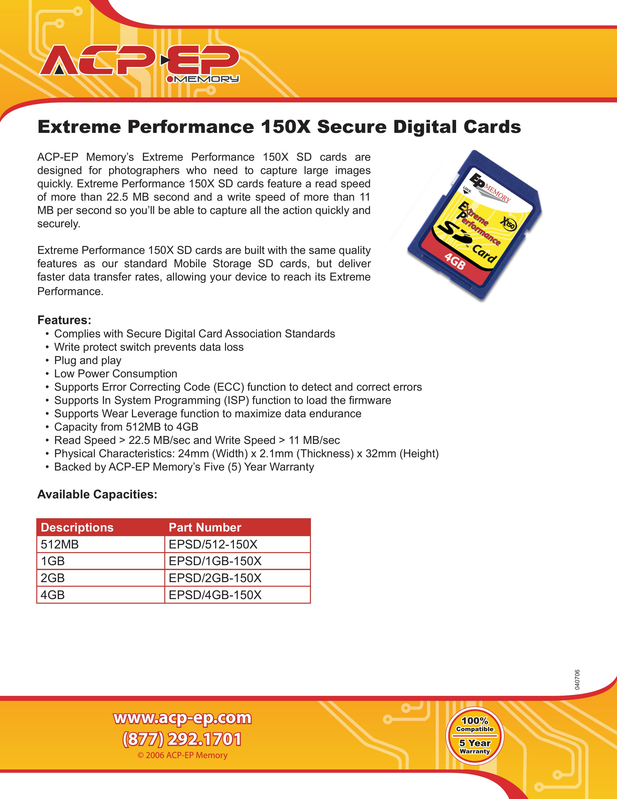 ACP-EP Memory SD150X Camera Accessories User Manual