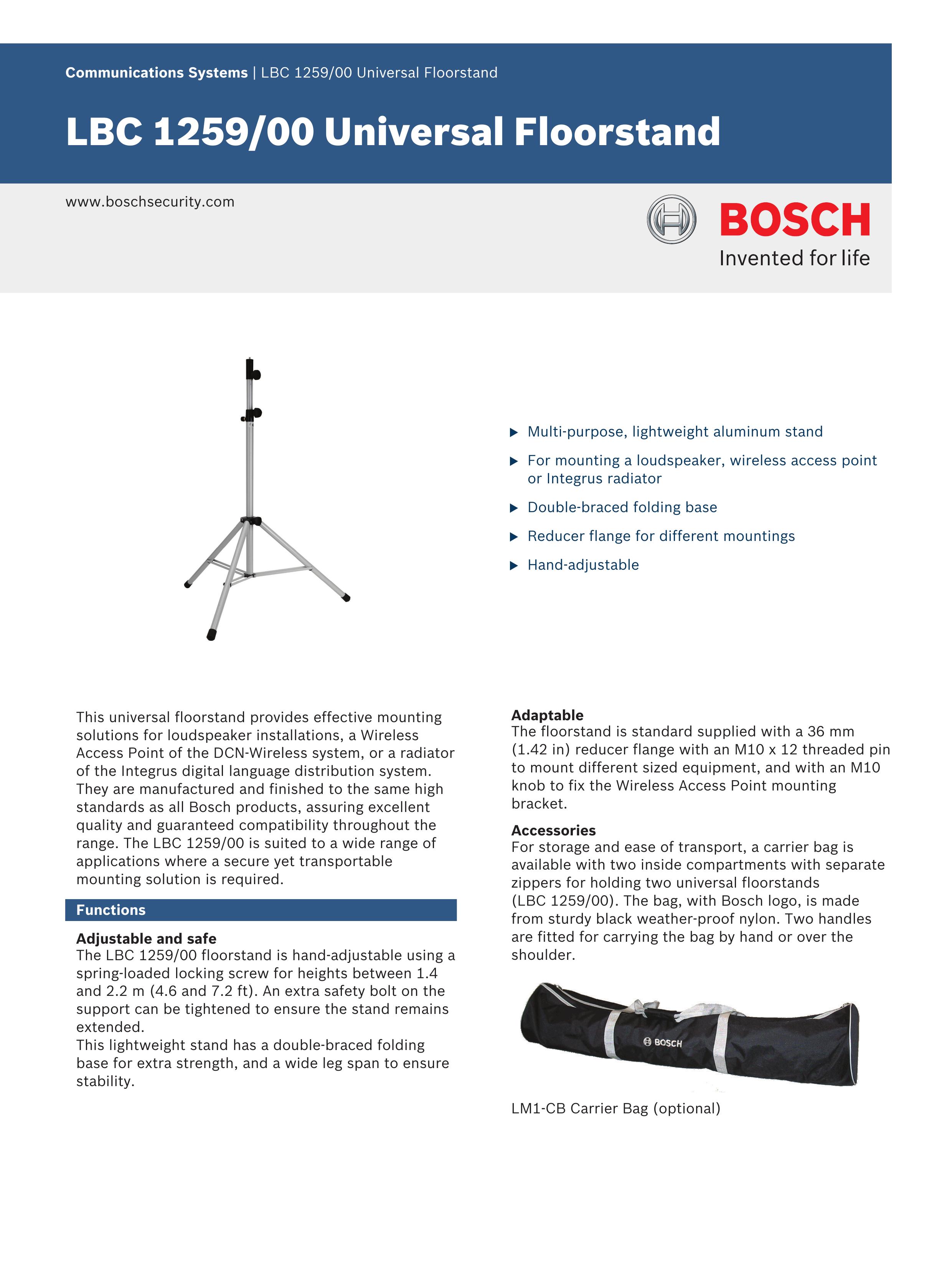 Bosch Appliances LBC1259/00 Camera Accessories User Manual