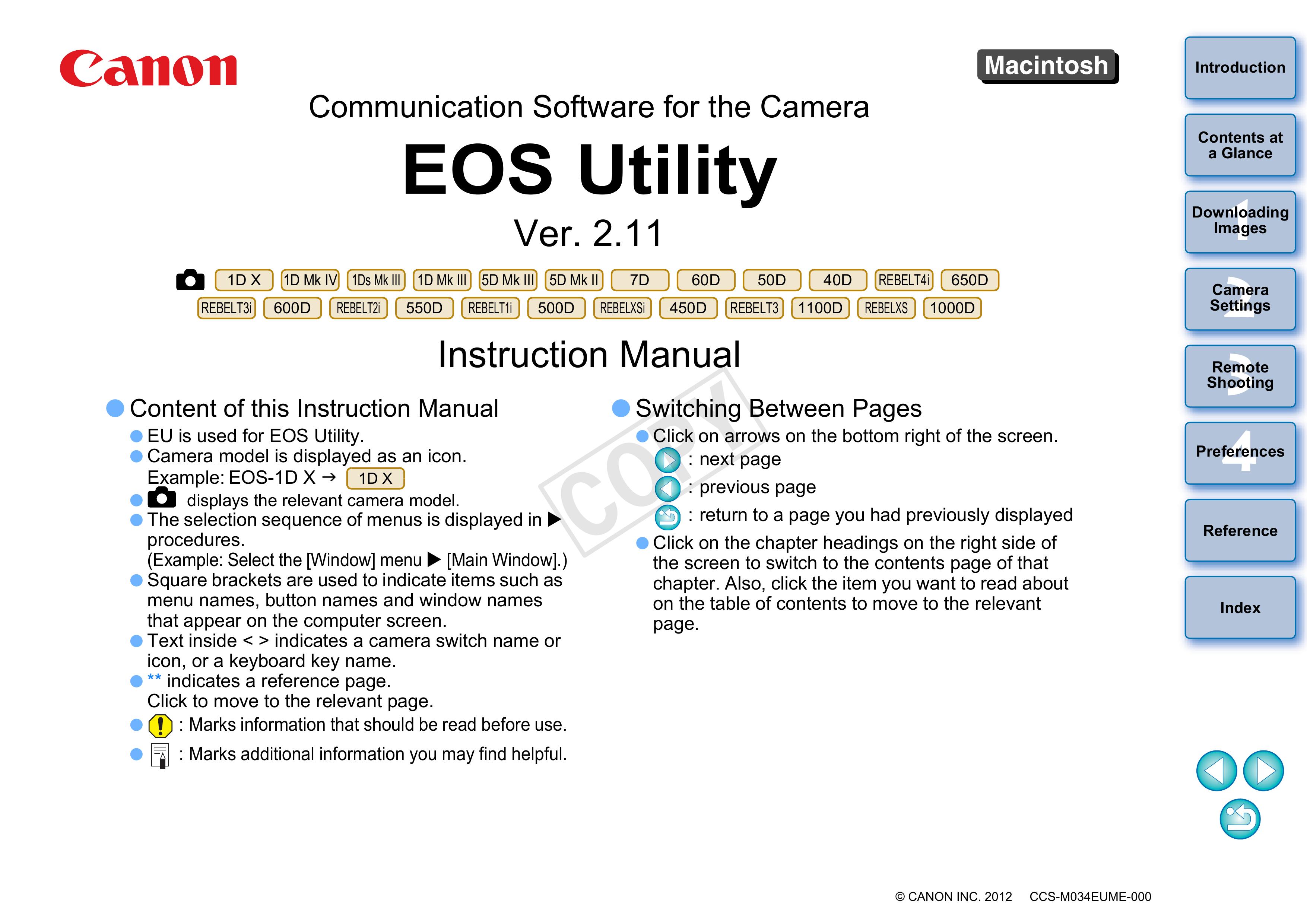 Canon 1D MK IV Camera Accessories User Manual
