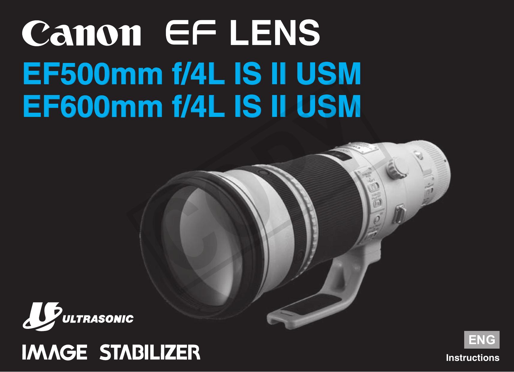 Canon 500mm F/4L Camera Accessories User Manual