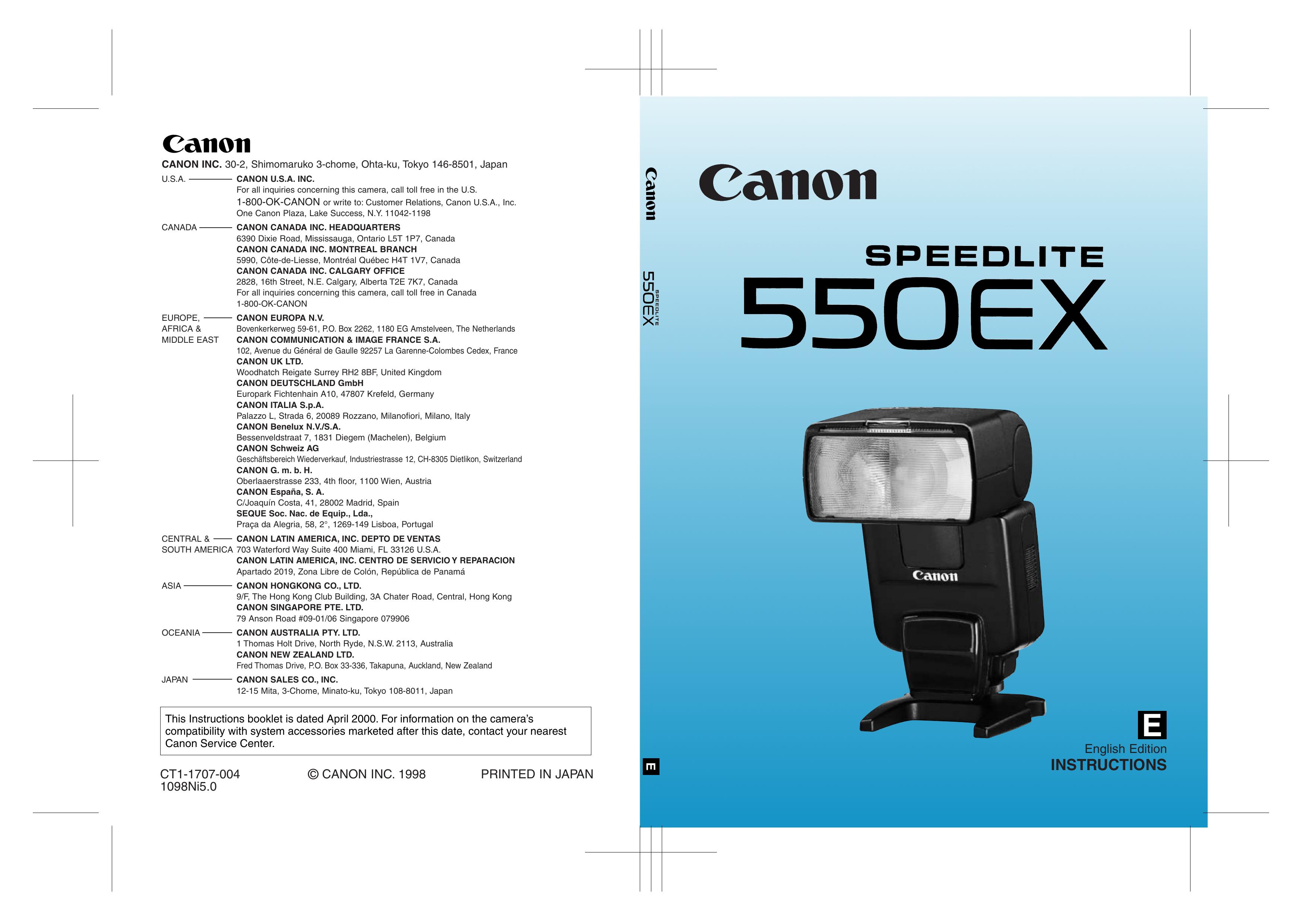 Canon 550EX Camera Accessories User Manual