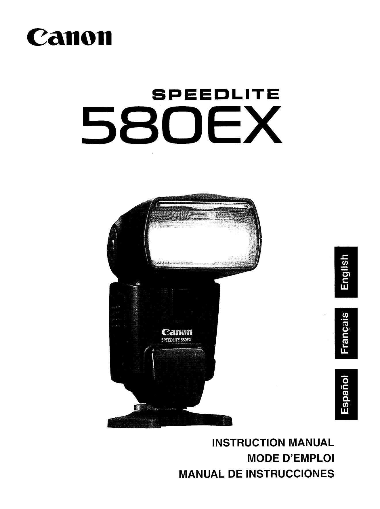 Canon 580EX Camera Accessories User Manual