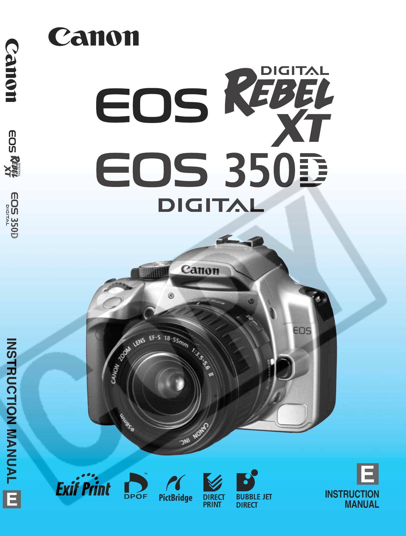Canon EOS 350D Camera Accessories User Manual