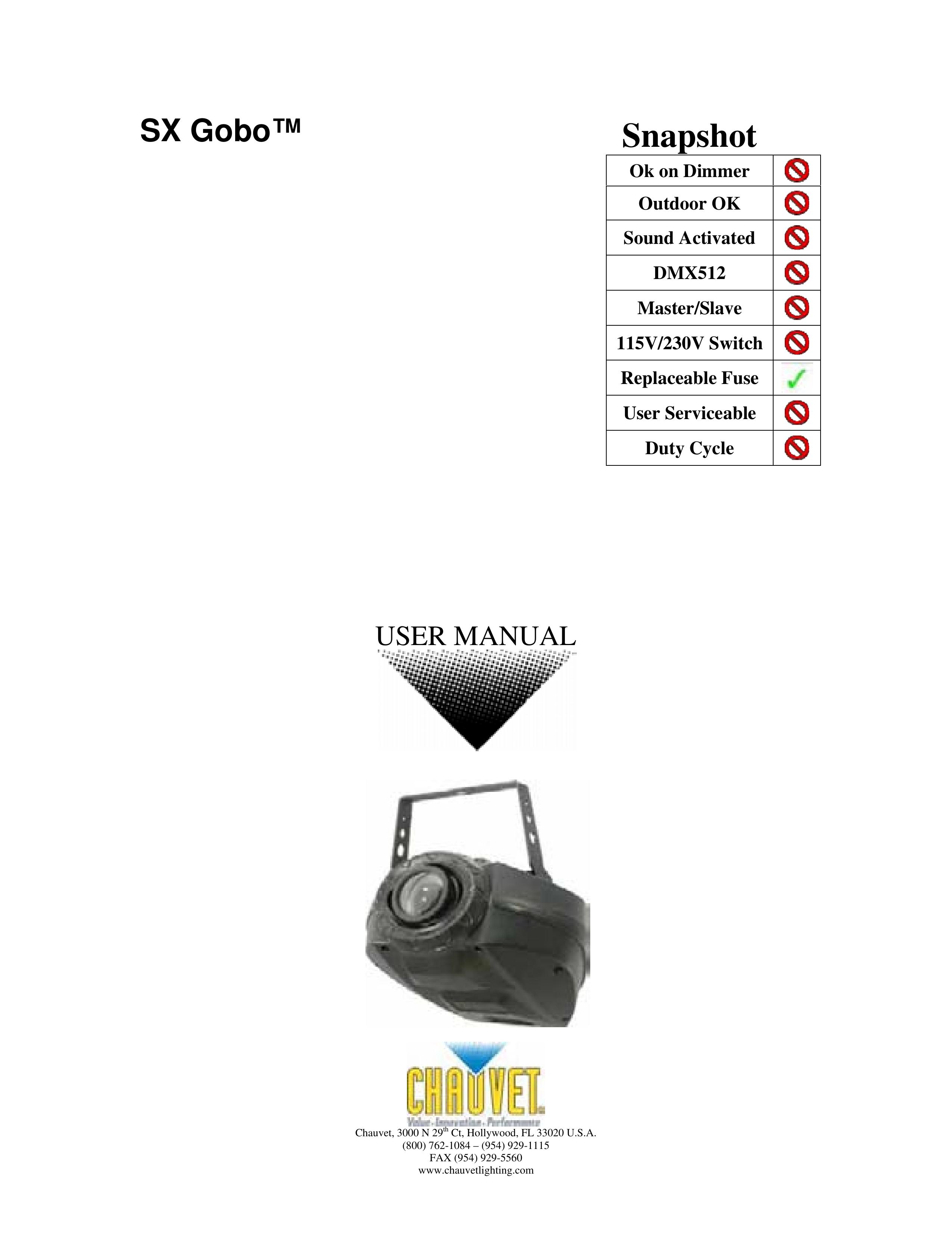 Chauvet DMX512 Camera Accessories User Manual