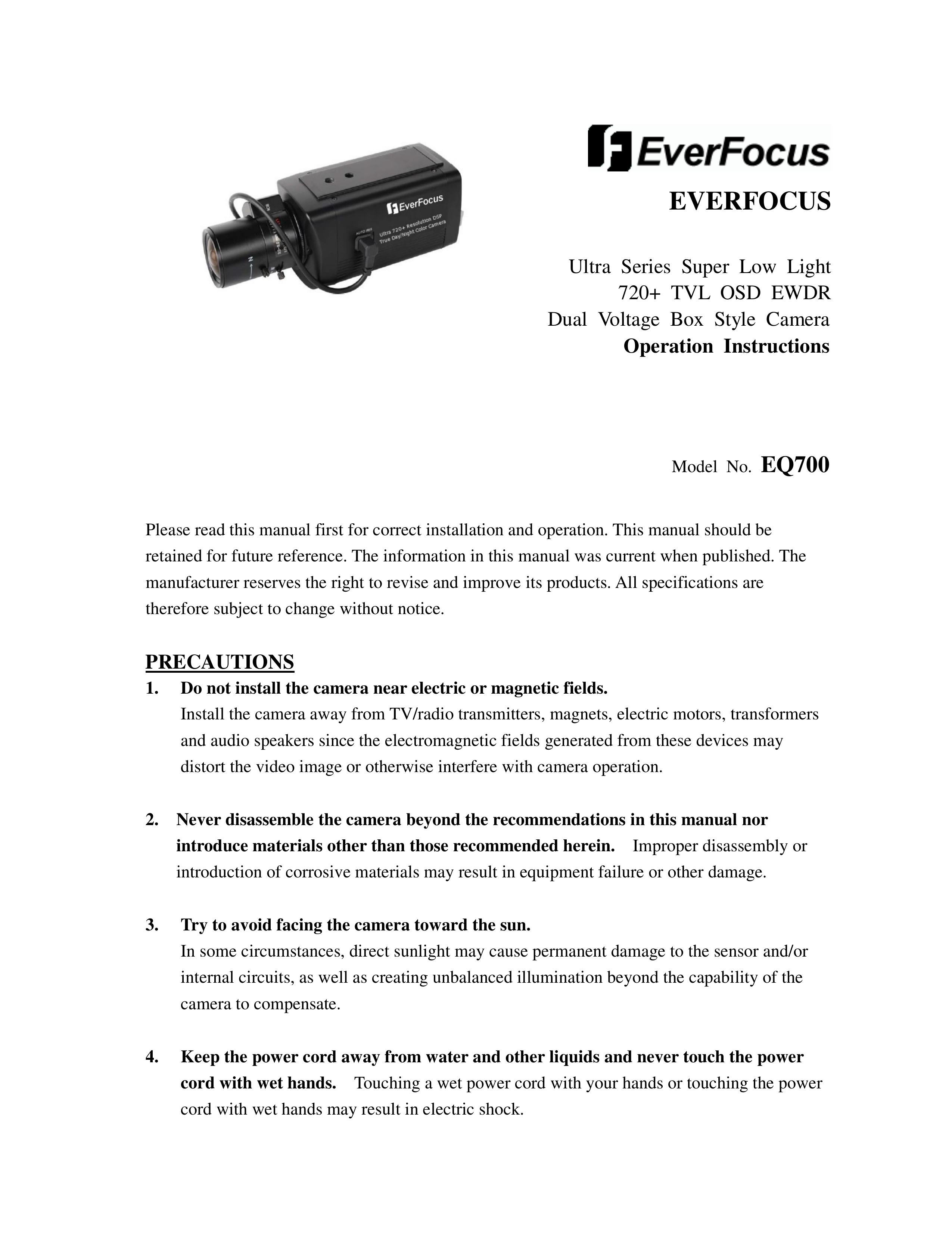 EverFocus EQ700 Camera Accessories User Manual