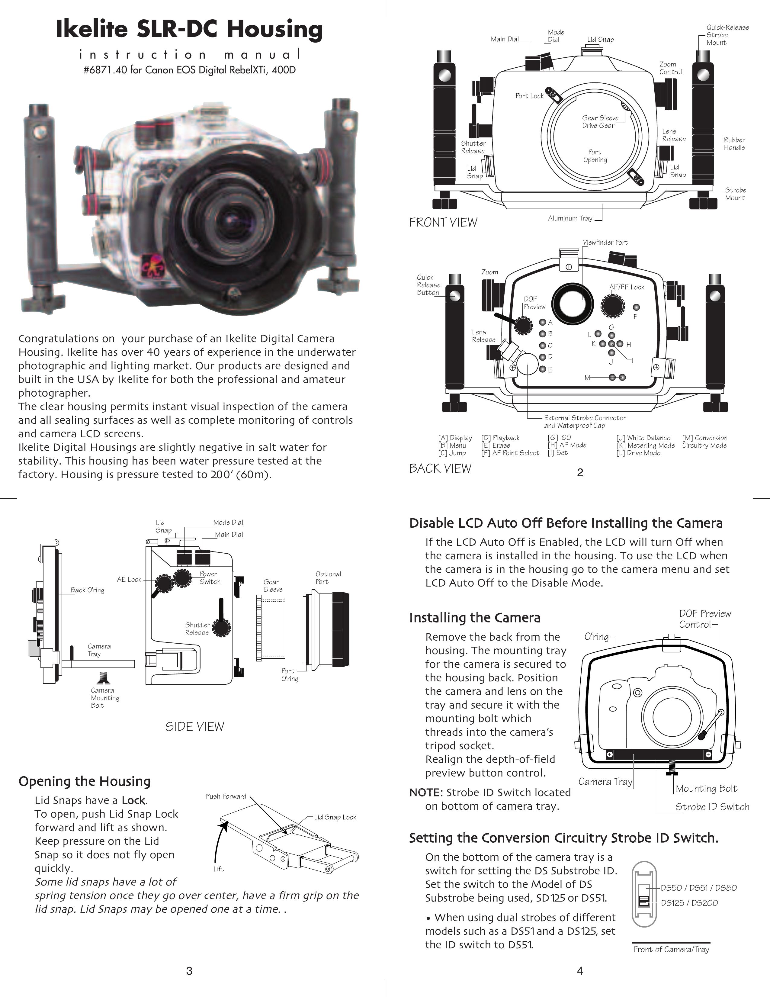 Ikelite 400D Camera Accessories User Manual