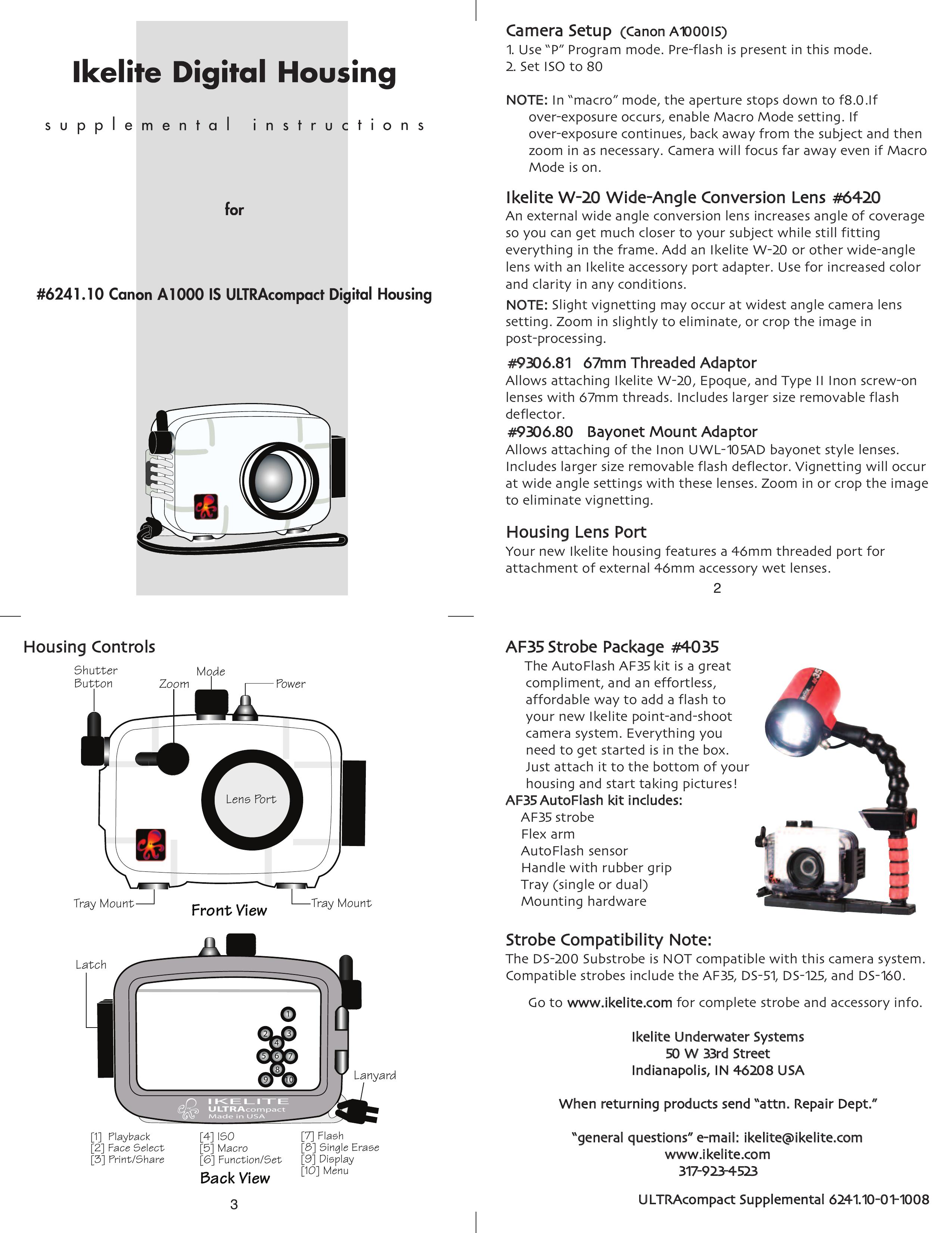 Ikelite A1000 IS Camera Accessories User Manual