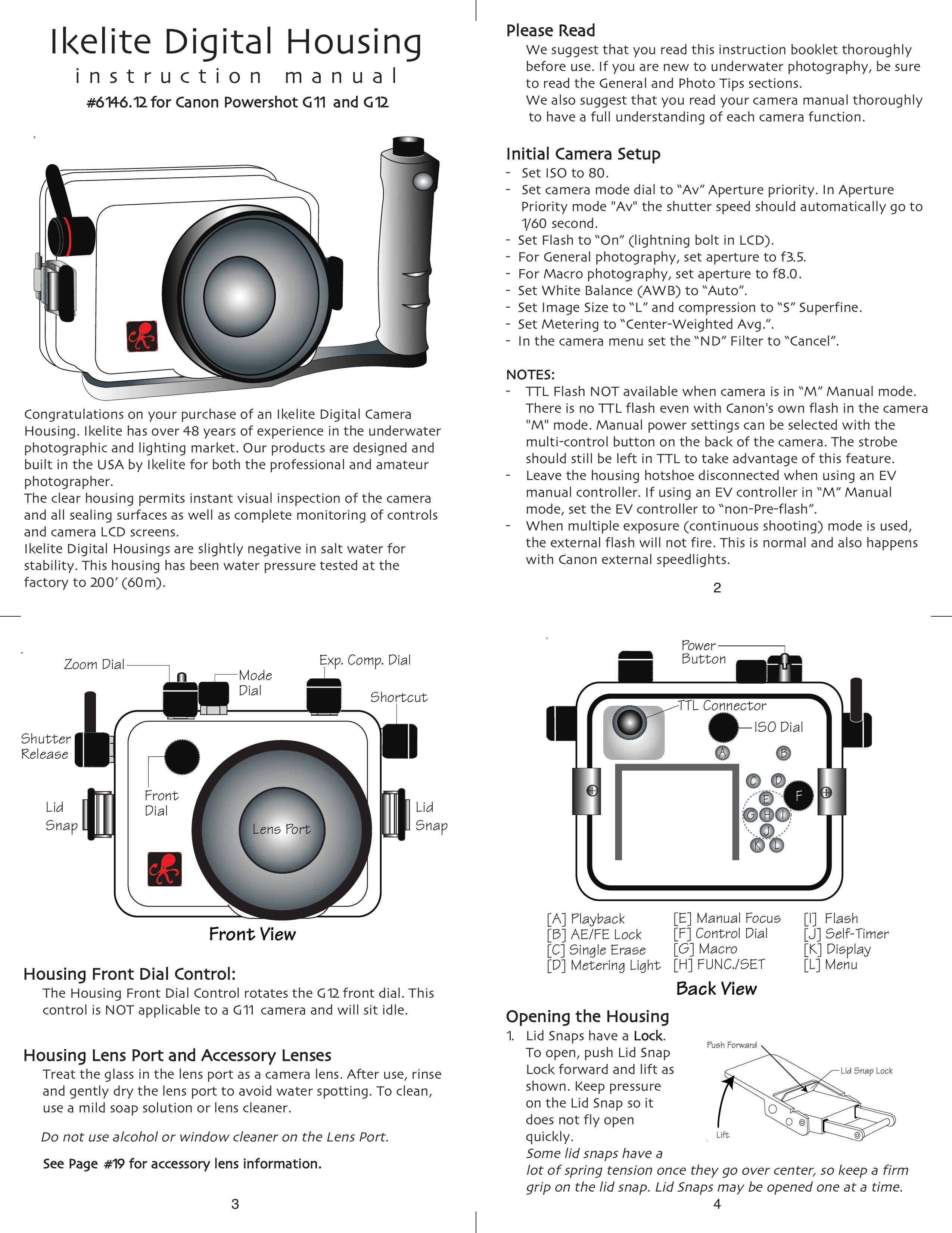 Ikelite G12 Camera Accessories User Manual