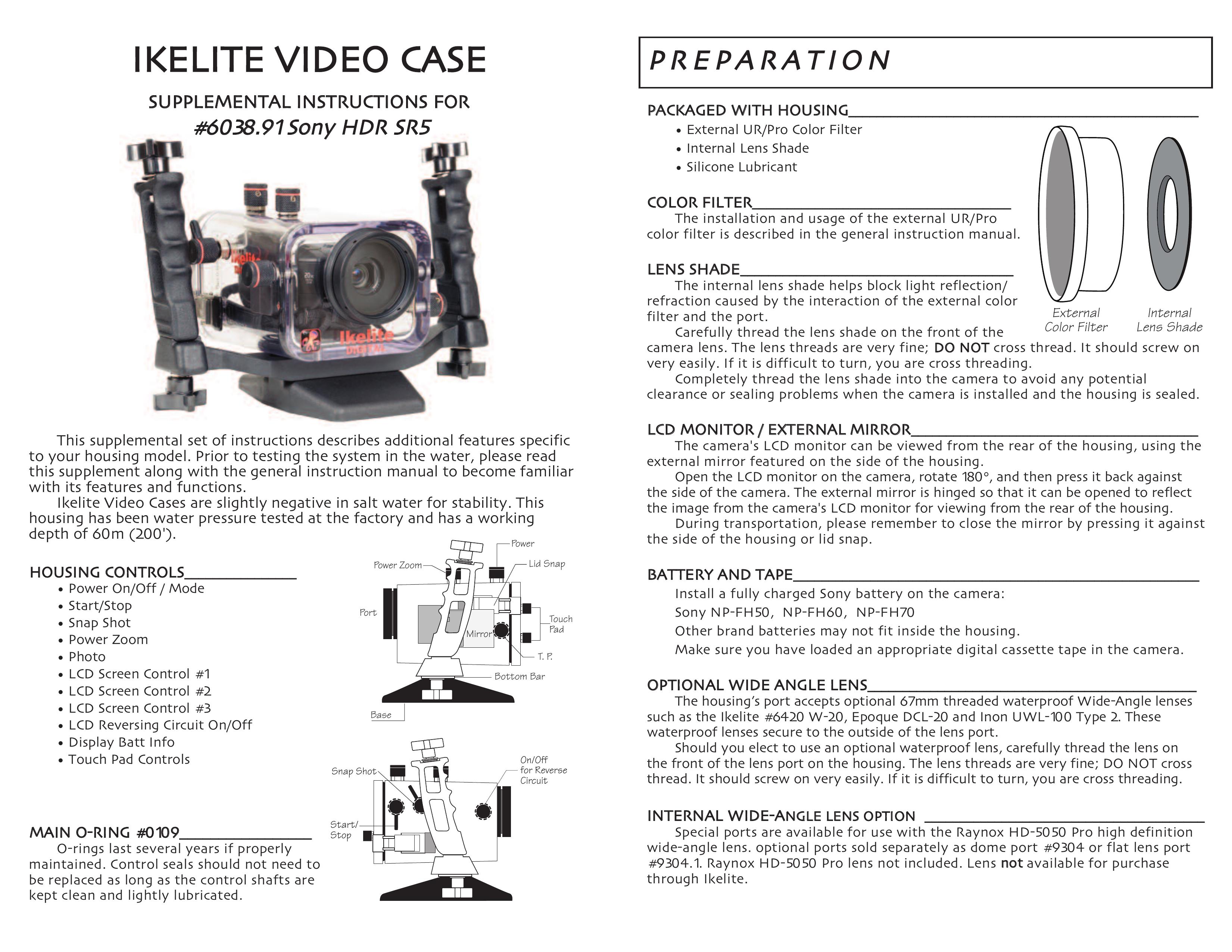 Ikelite HDR SR5 Camera Accessories User Manual