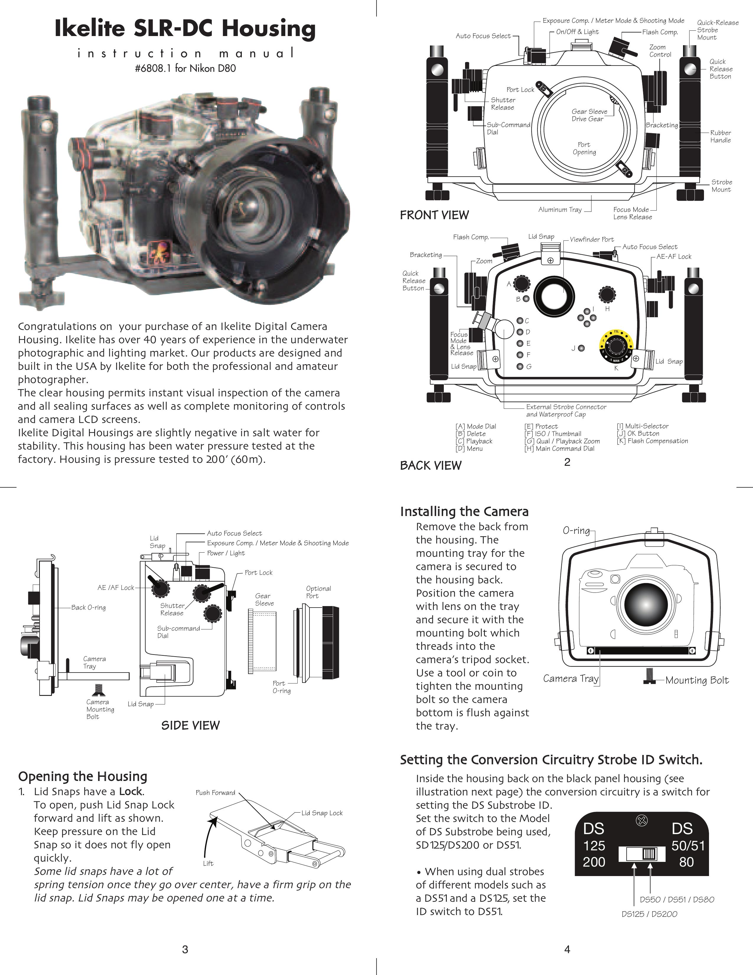 Ikelite SLR-DC Camera Accessories User Manual