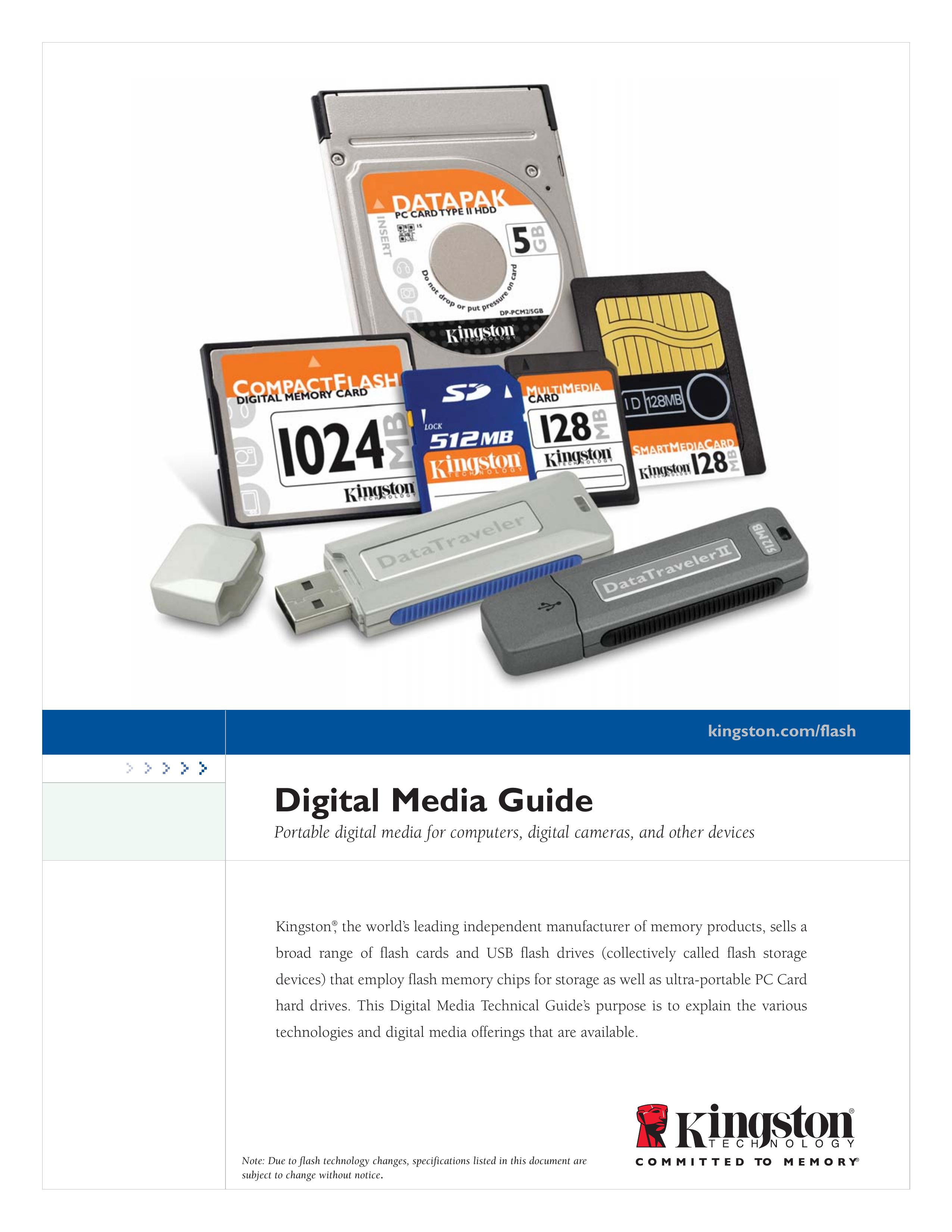 Kingston Technology Digital Media Guide Camera Accessories User Manual