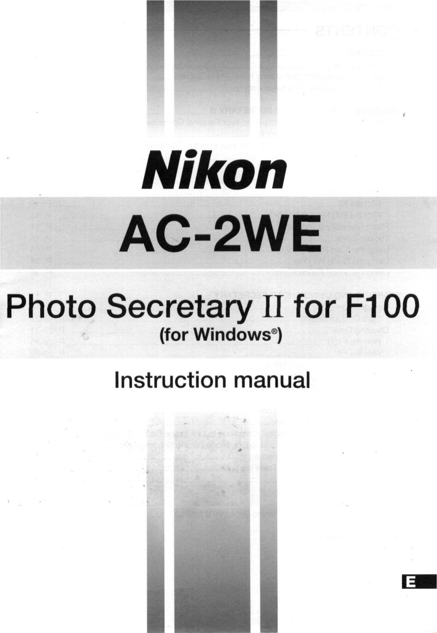 Nikon AC-2WE Camera Accessories User Manual