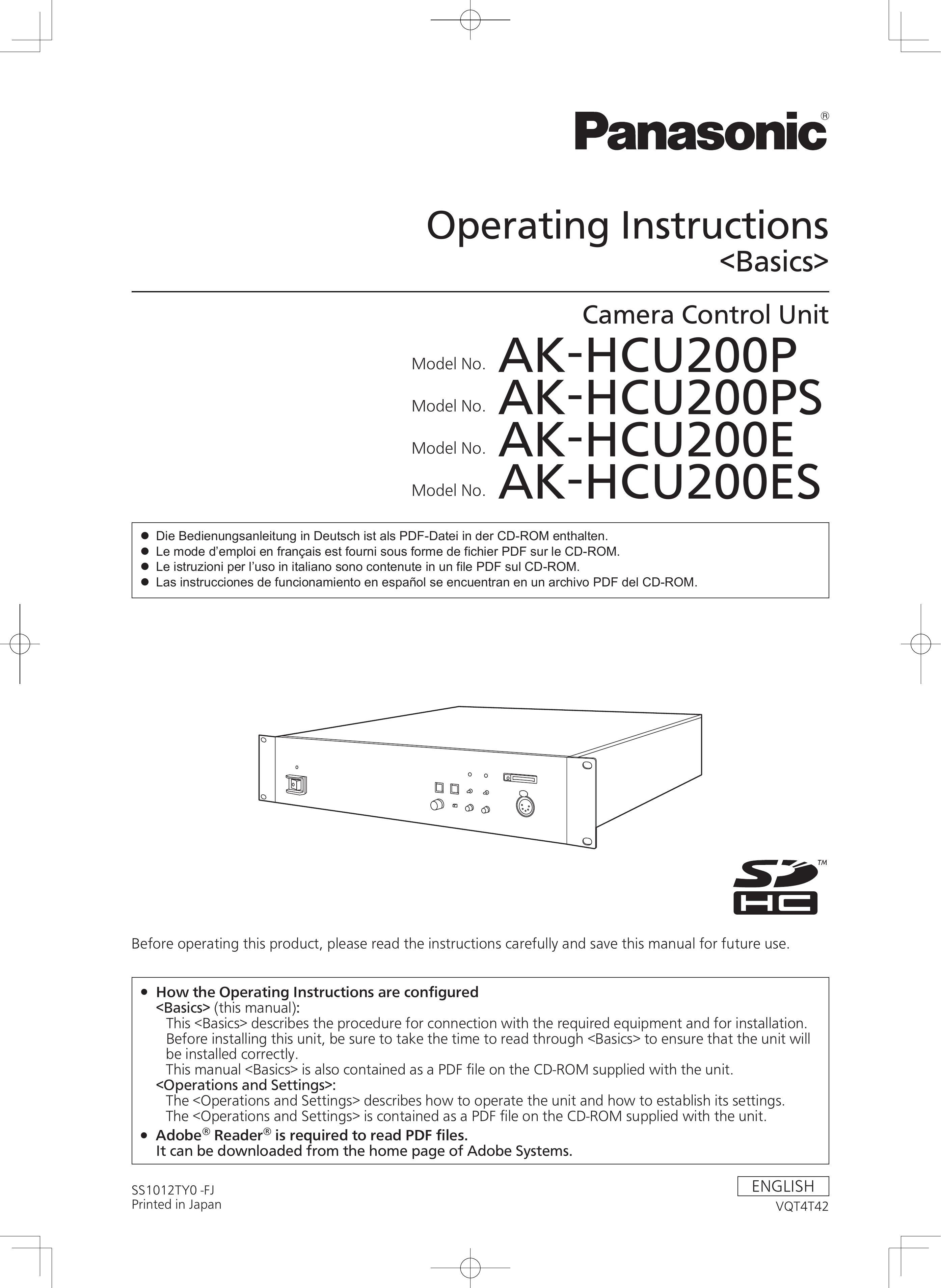 Panasonic AK-HCU200ES Camera Accessories User Manual