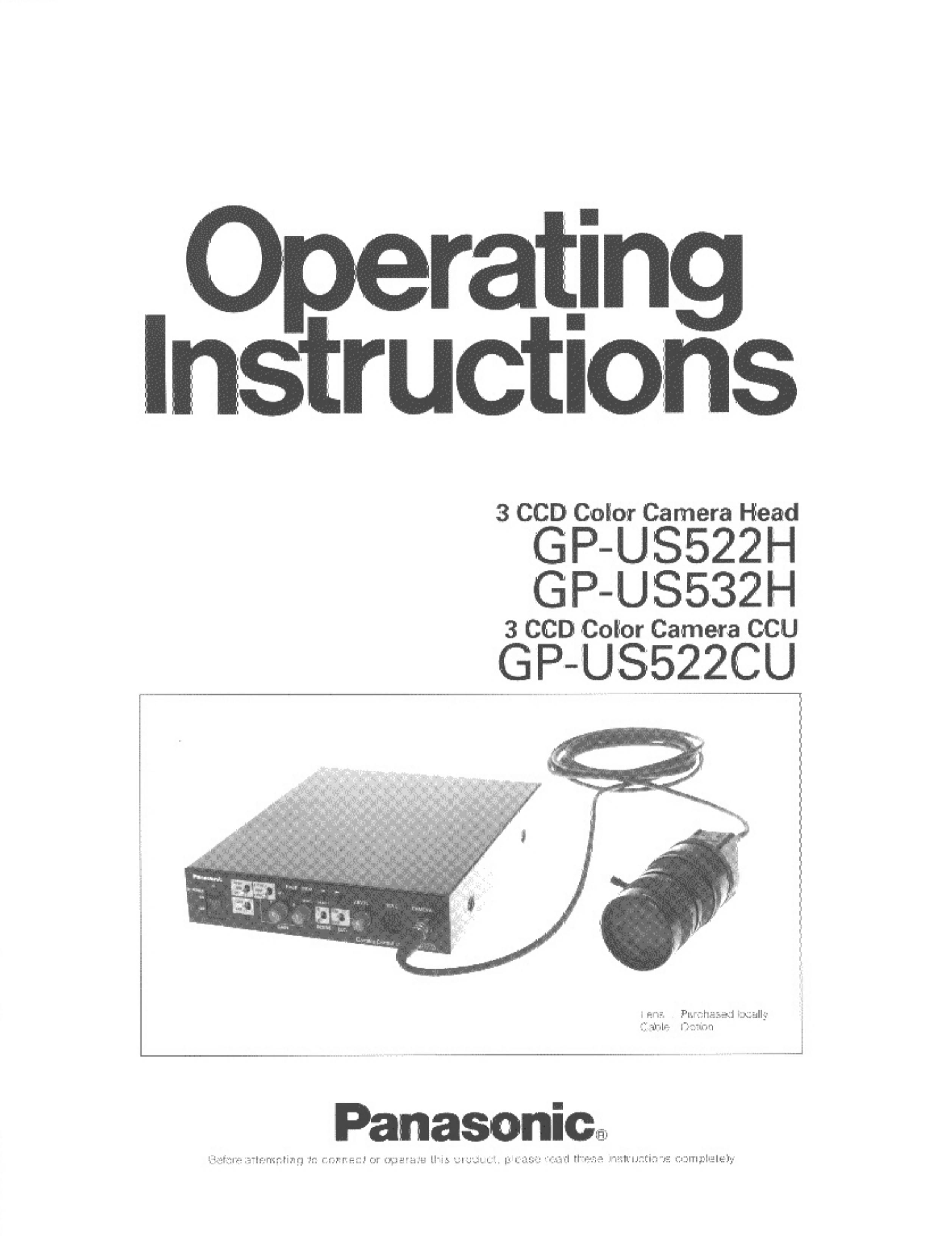 Panasonic GP-US532H Camera Accessories User Manual