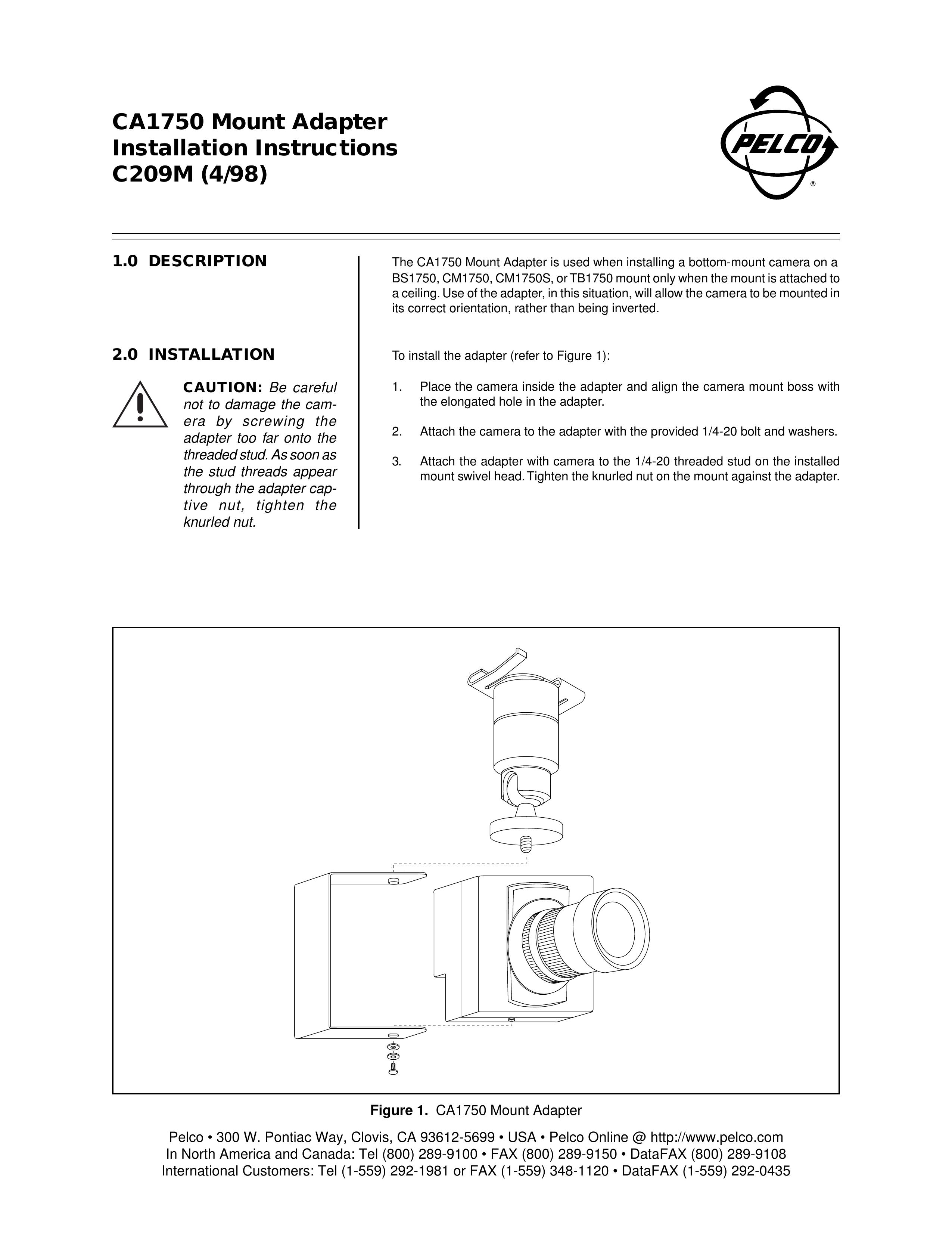 Pelco CM1750 Camera Accessories User Manual