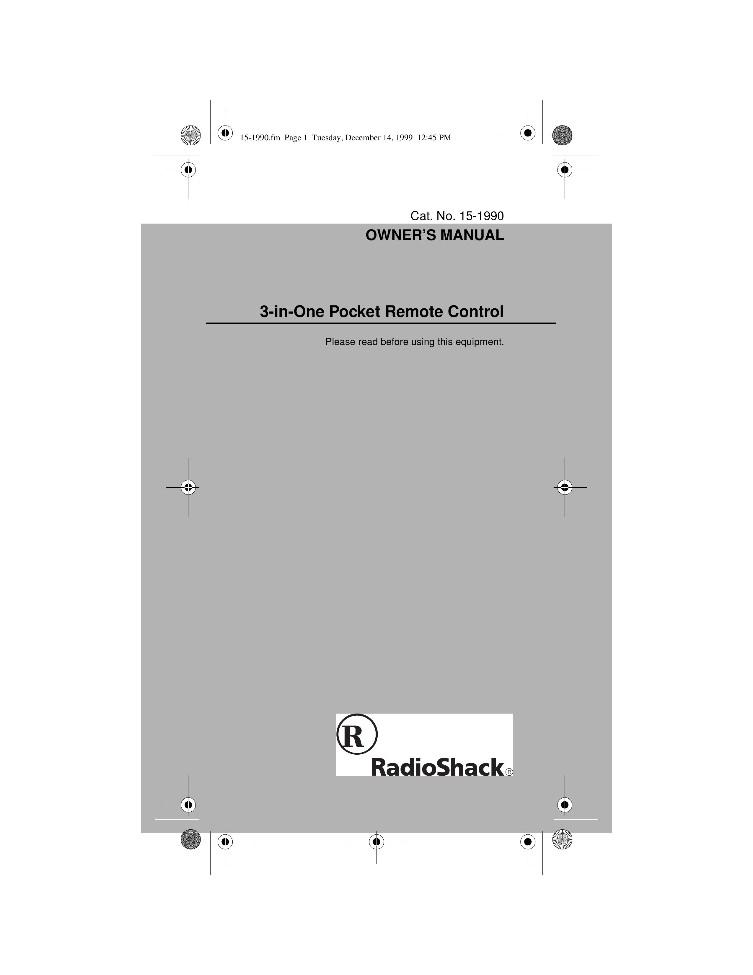 Radio Shack 15-1990 Camera Accessories User Manual