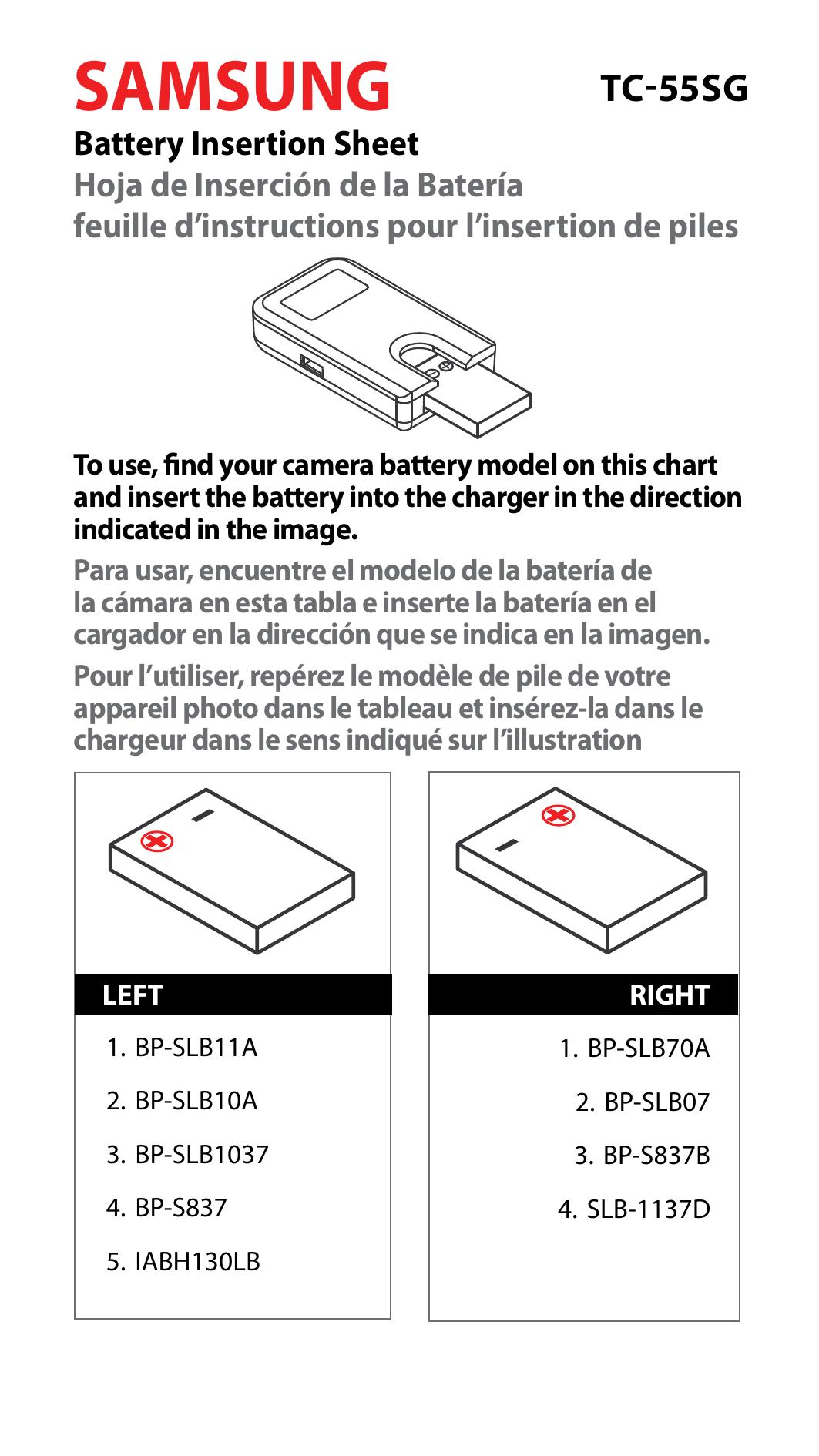 Samsung TC-555G Camera Accessories User Manual