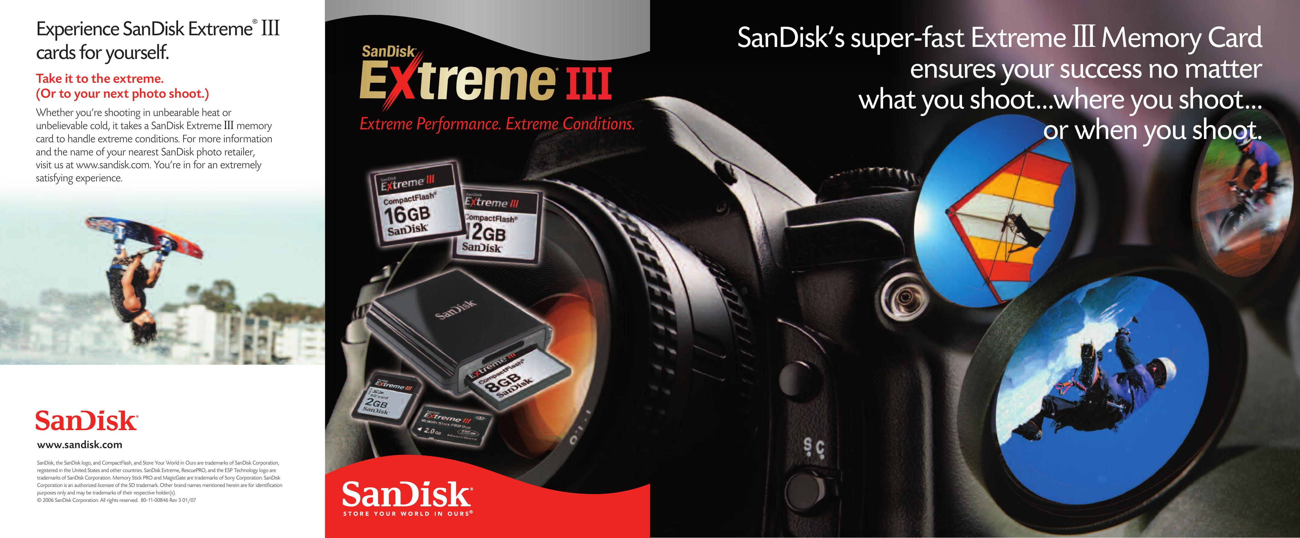 SanDisk Extreme III Camera Accessories User Manual