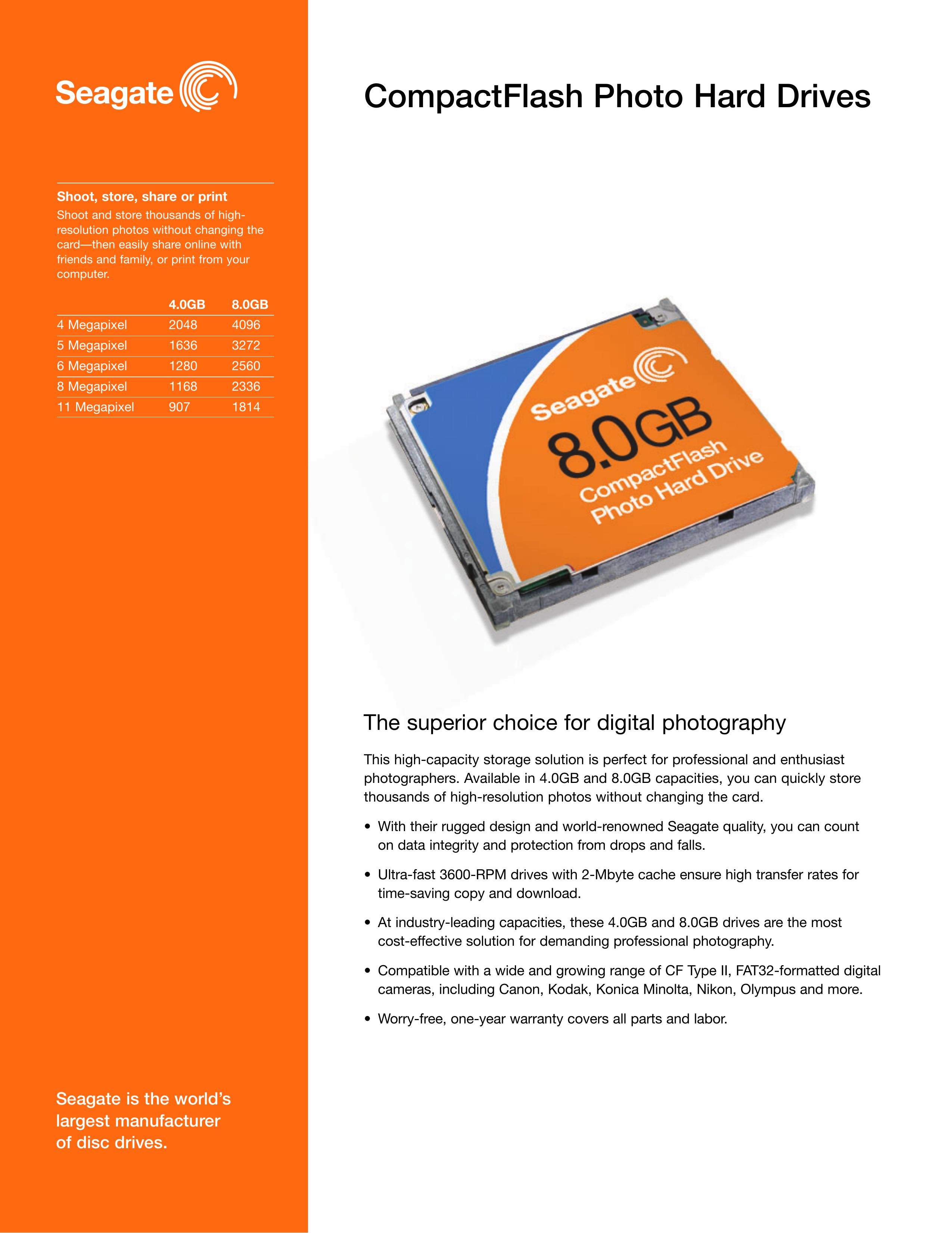 Seagate 2336 Camera Accessories User Manual