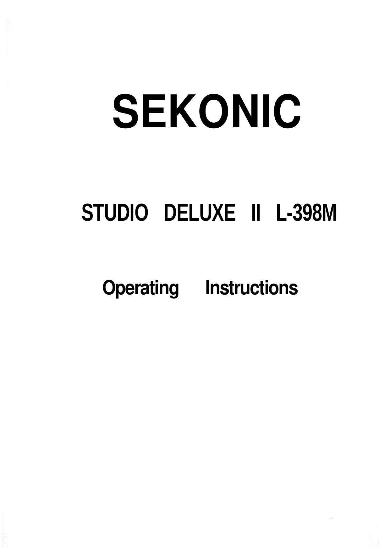 Sekonic L-398M Camera Accessories User Manual