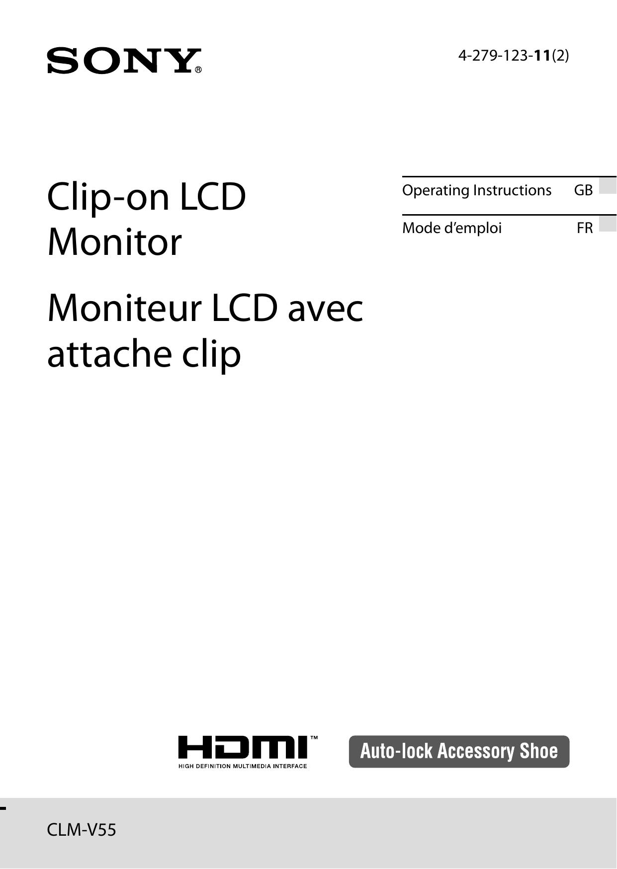 Sony CLM-V55 Camera Accessories User Manual