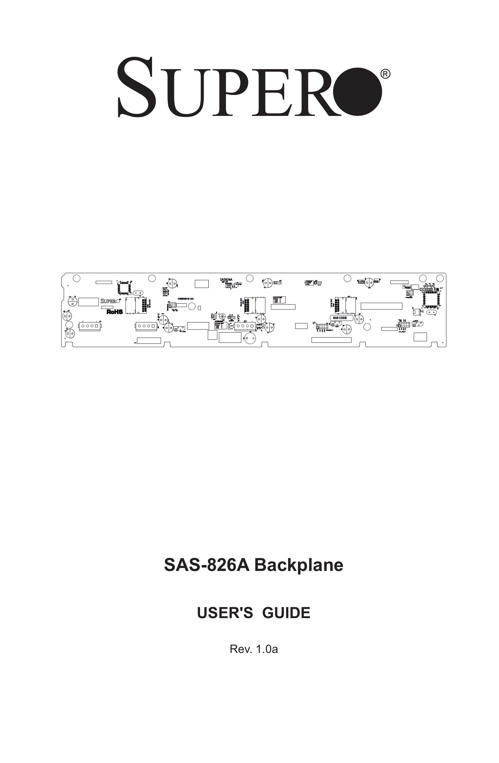 SUPER MICRO Computer SAS-826A Camera Accessories User Manual
