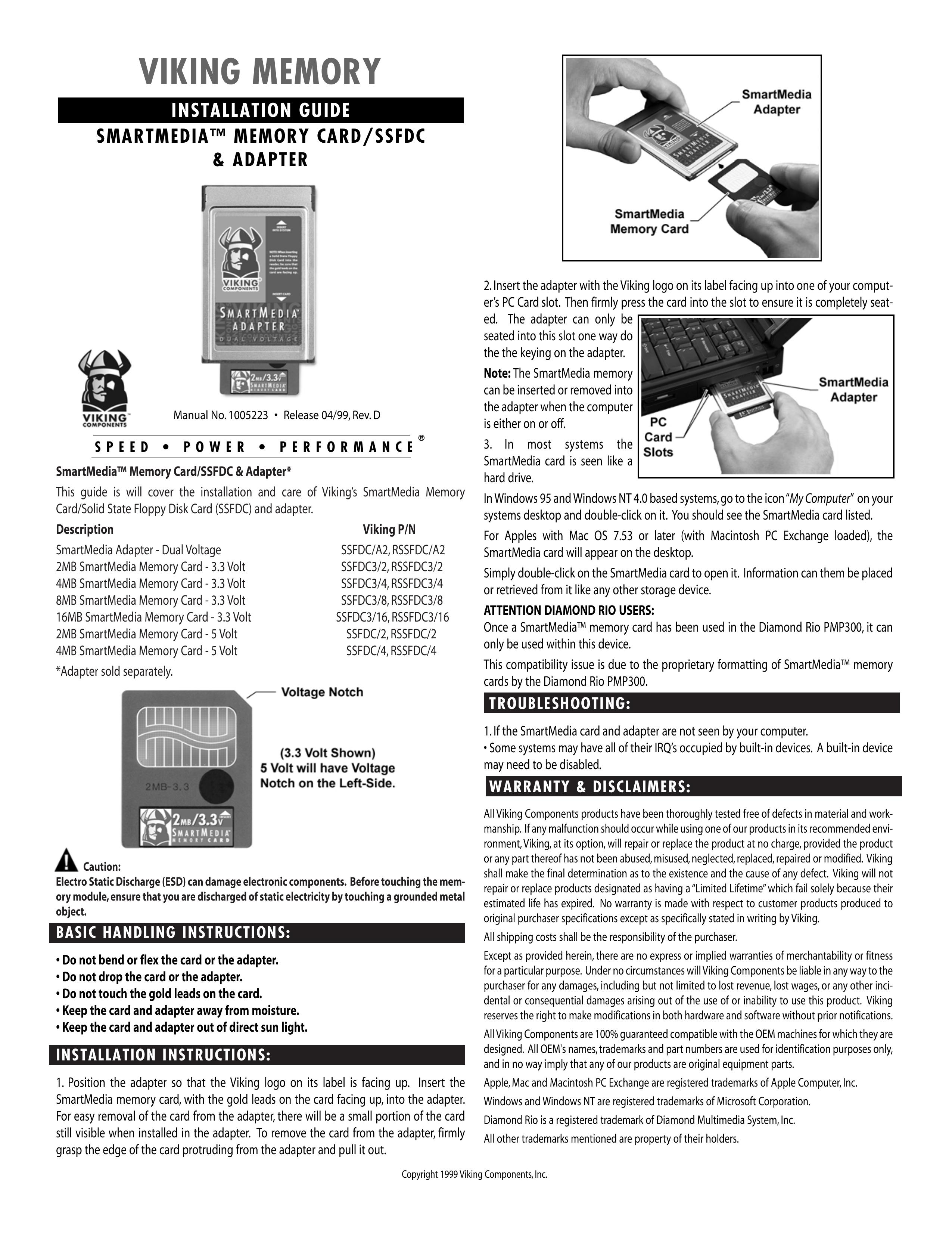 Viking SSFDC/A2 Camera Accessories User Manual