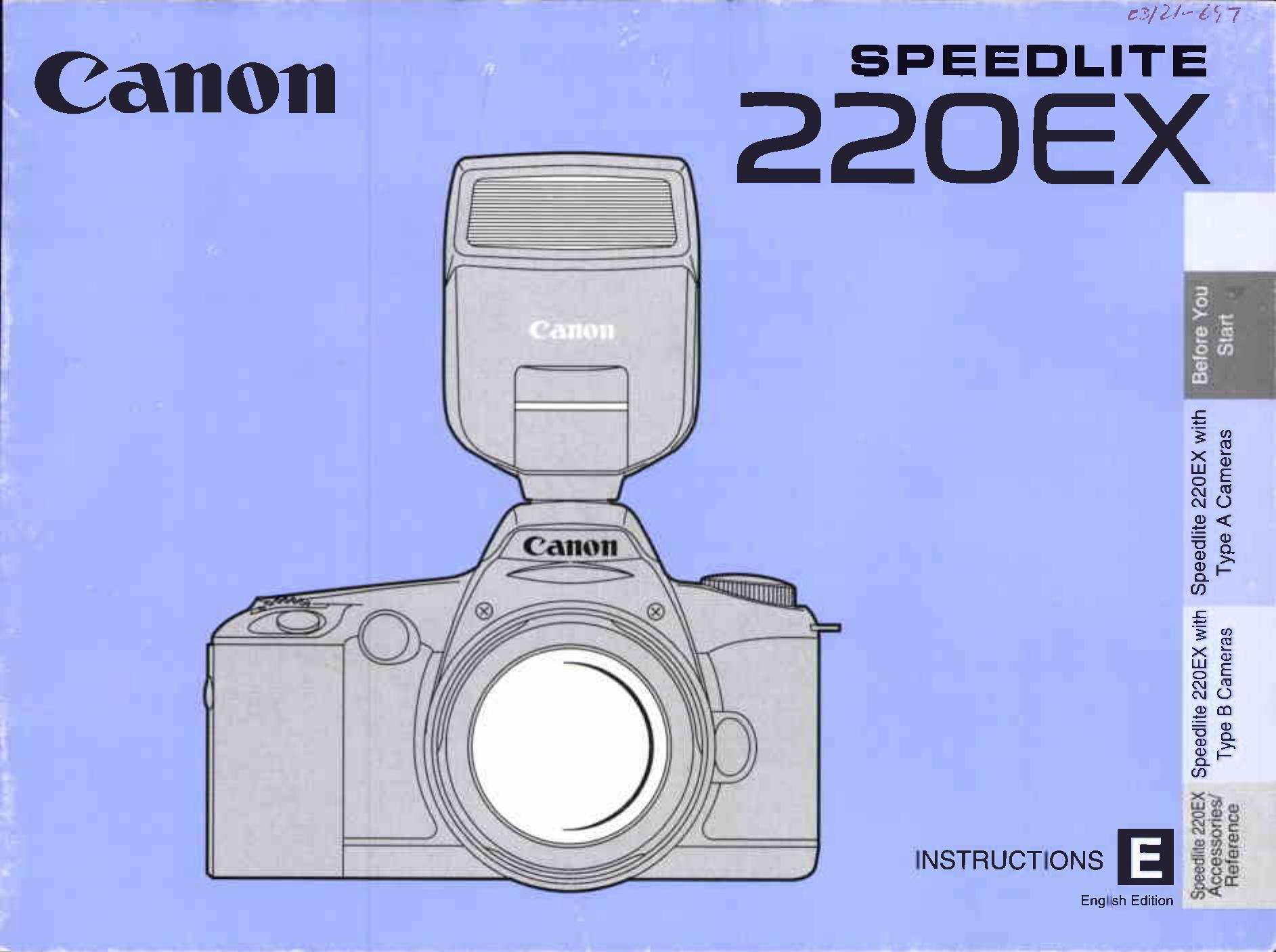 Canon 220EX Camera Flash User Manual