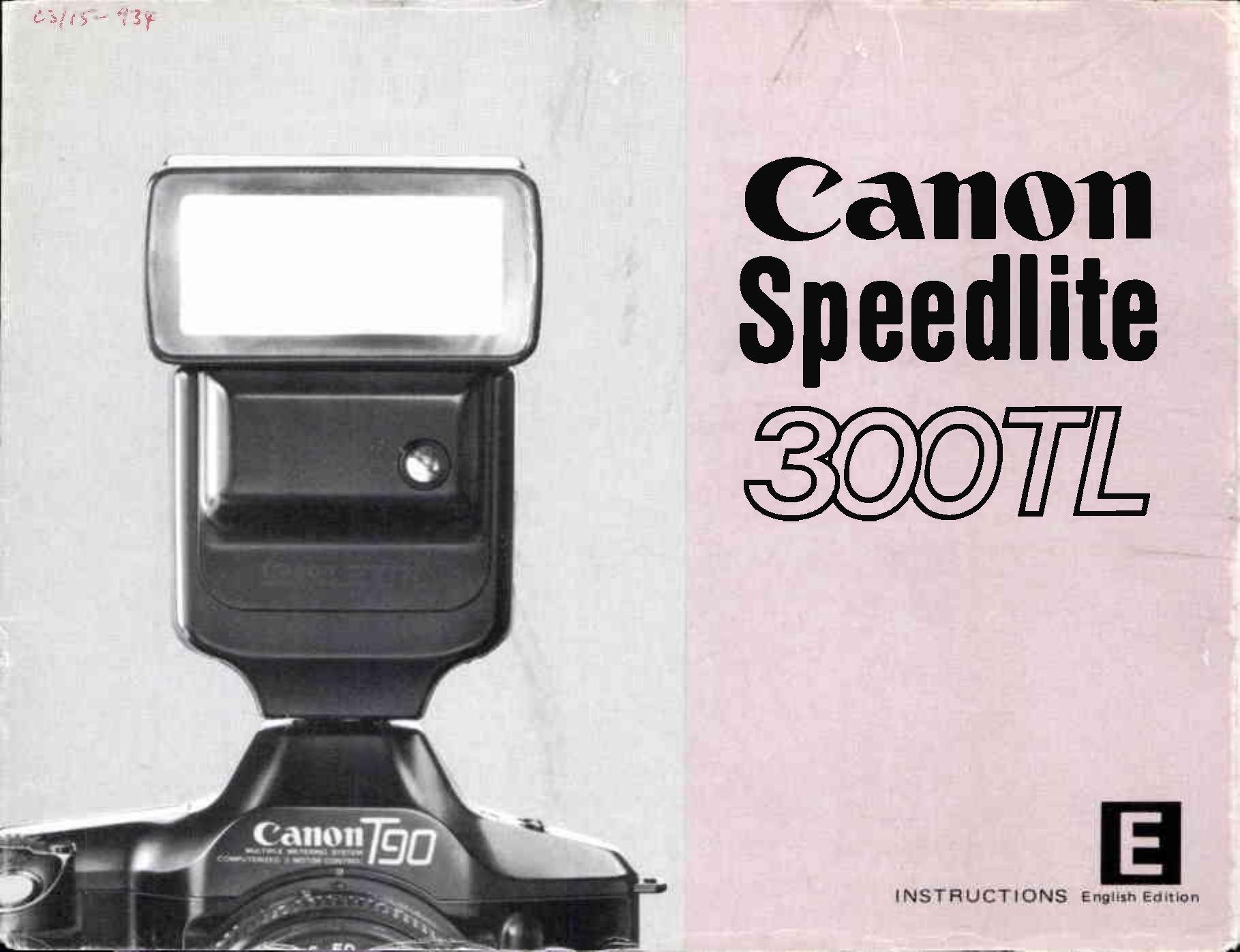 Canon 300 TL Camera Flash User Manual