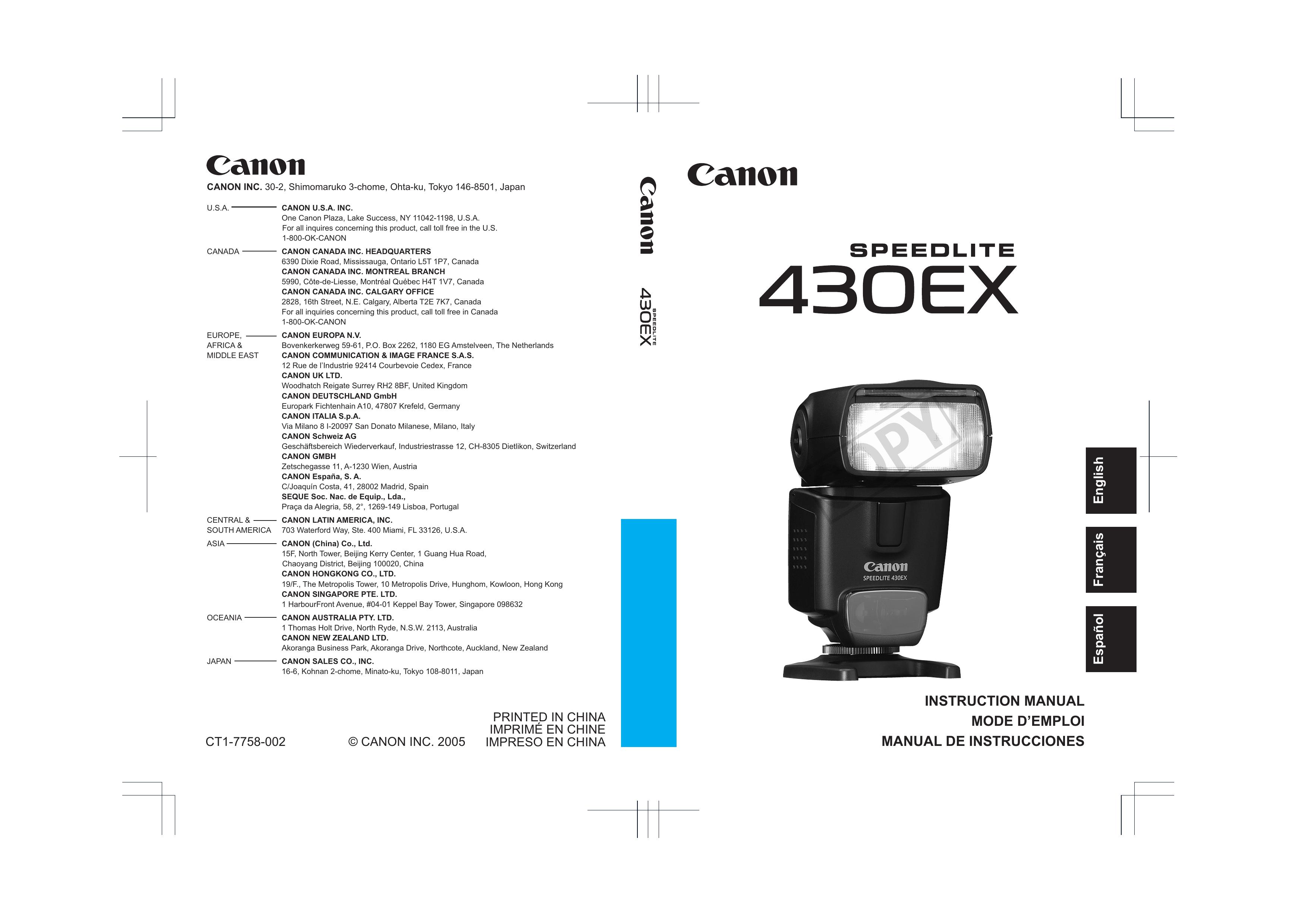 Canon Speedlite Camera Flash User Manual
