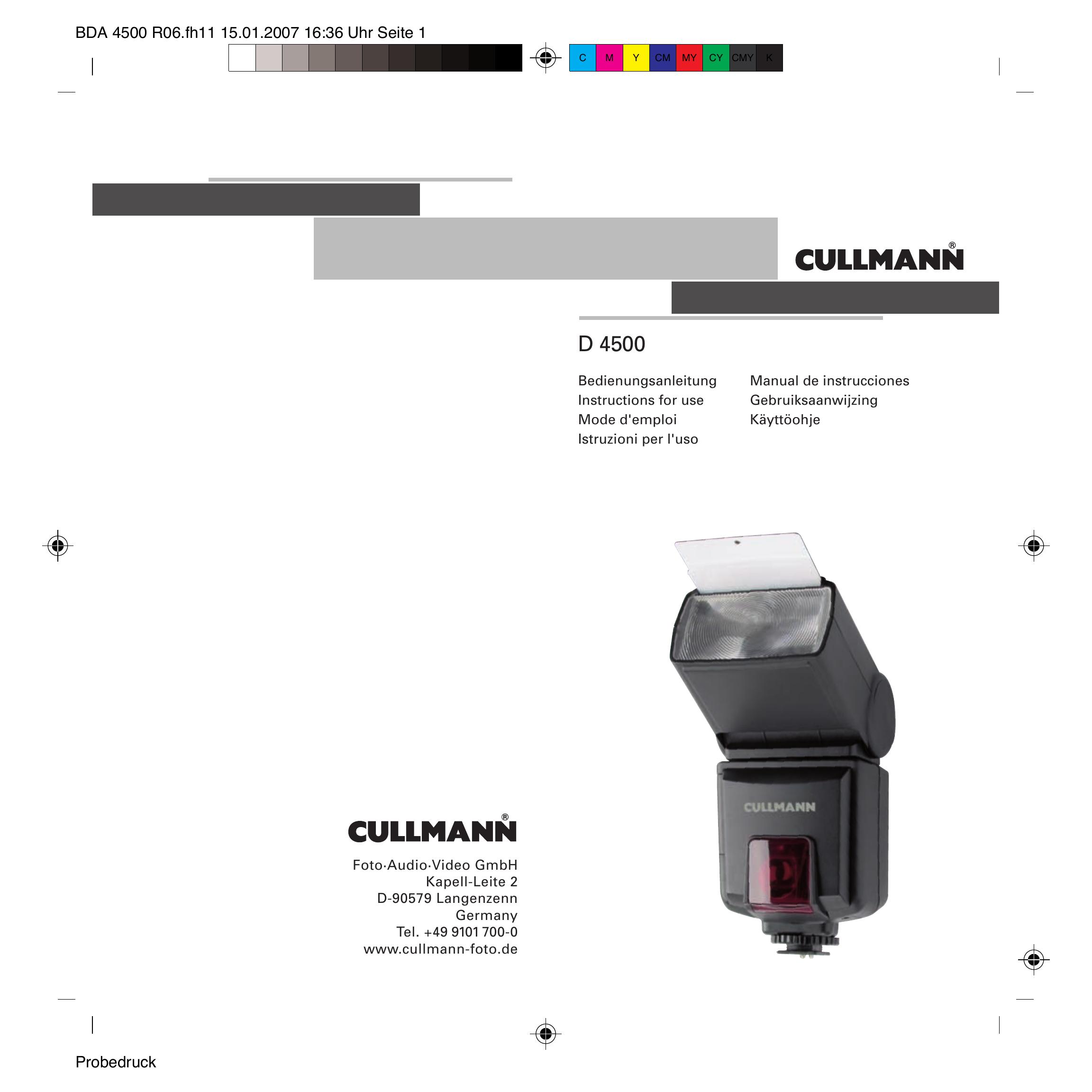Cullmann D4500 Camera Flash User Manual