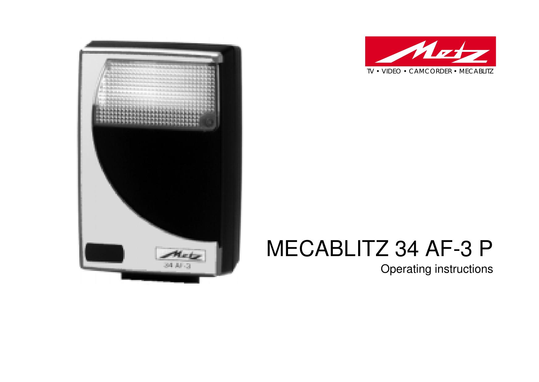Metz 34 AF-3 P Camera Flash User Manual