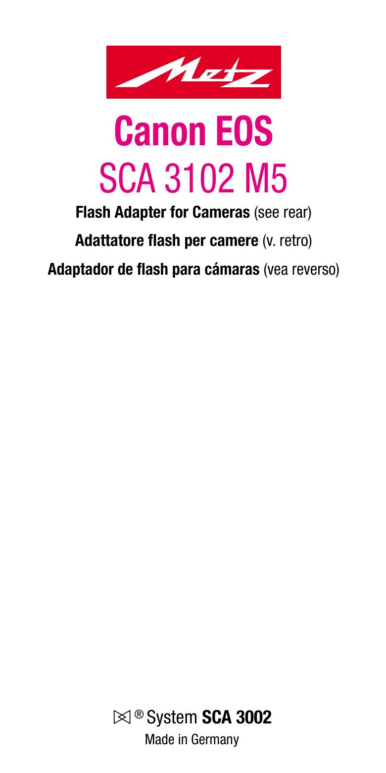 Metz SCA 3102 M5 Camera Flash User Manual