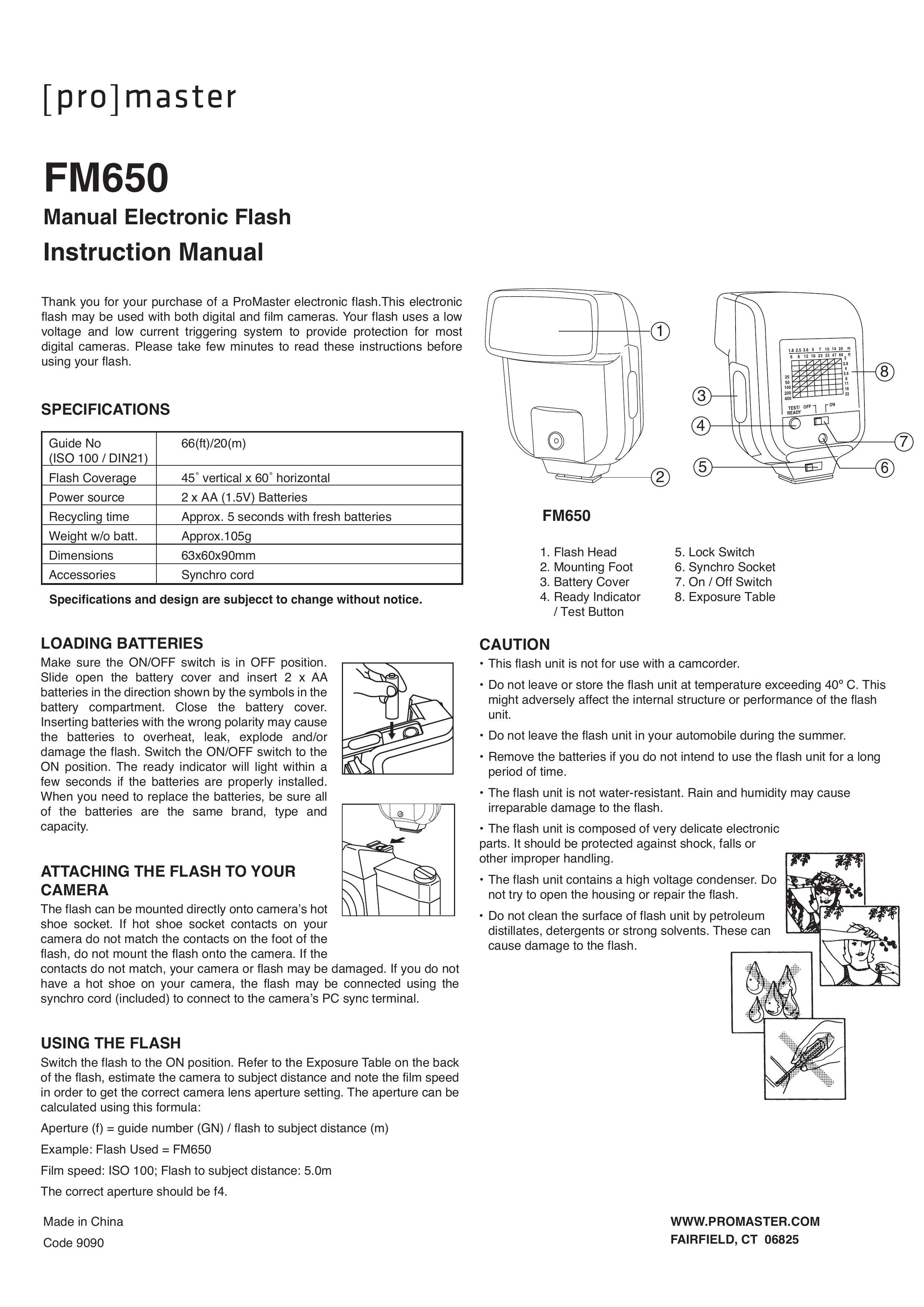 ProMaster FM650 Camera Flash User Manual