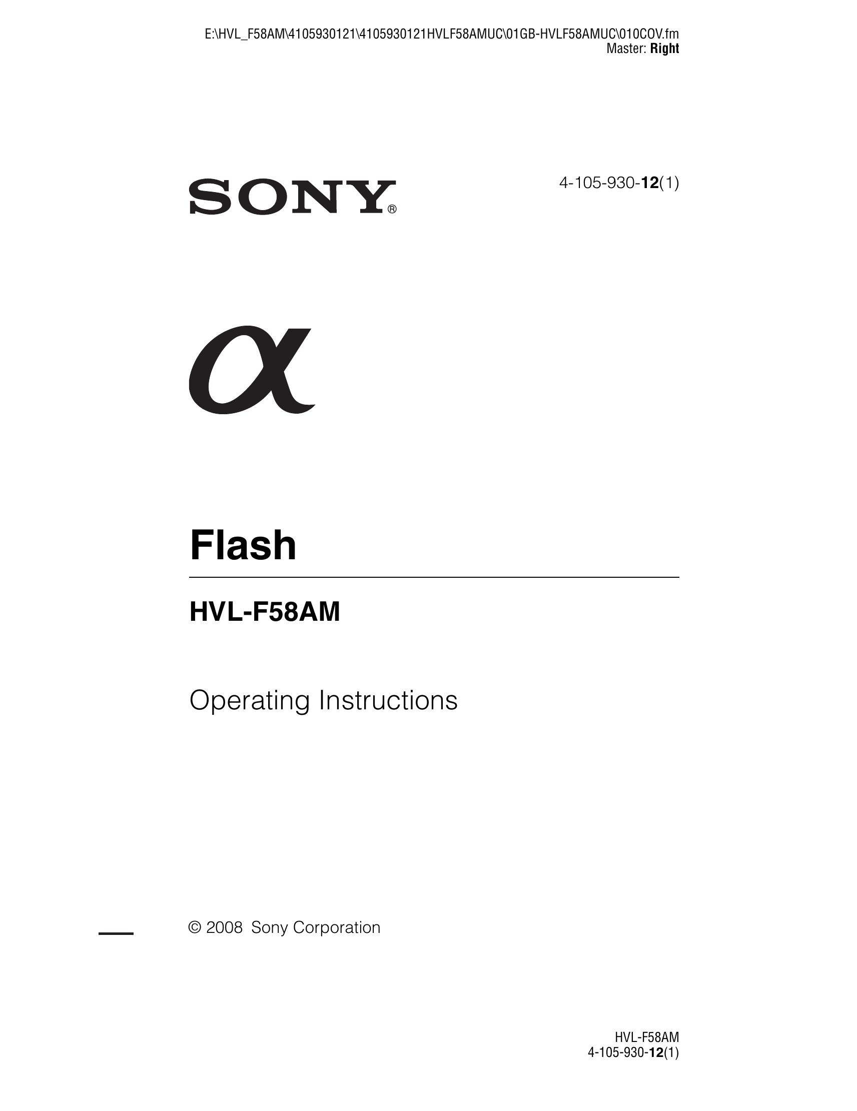 Sony 4-105-930-12(1) Camera Flash User Manual
