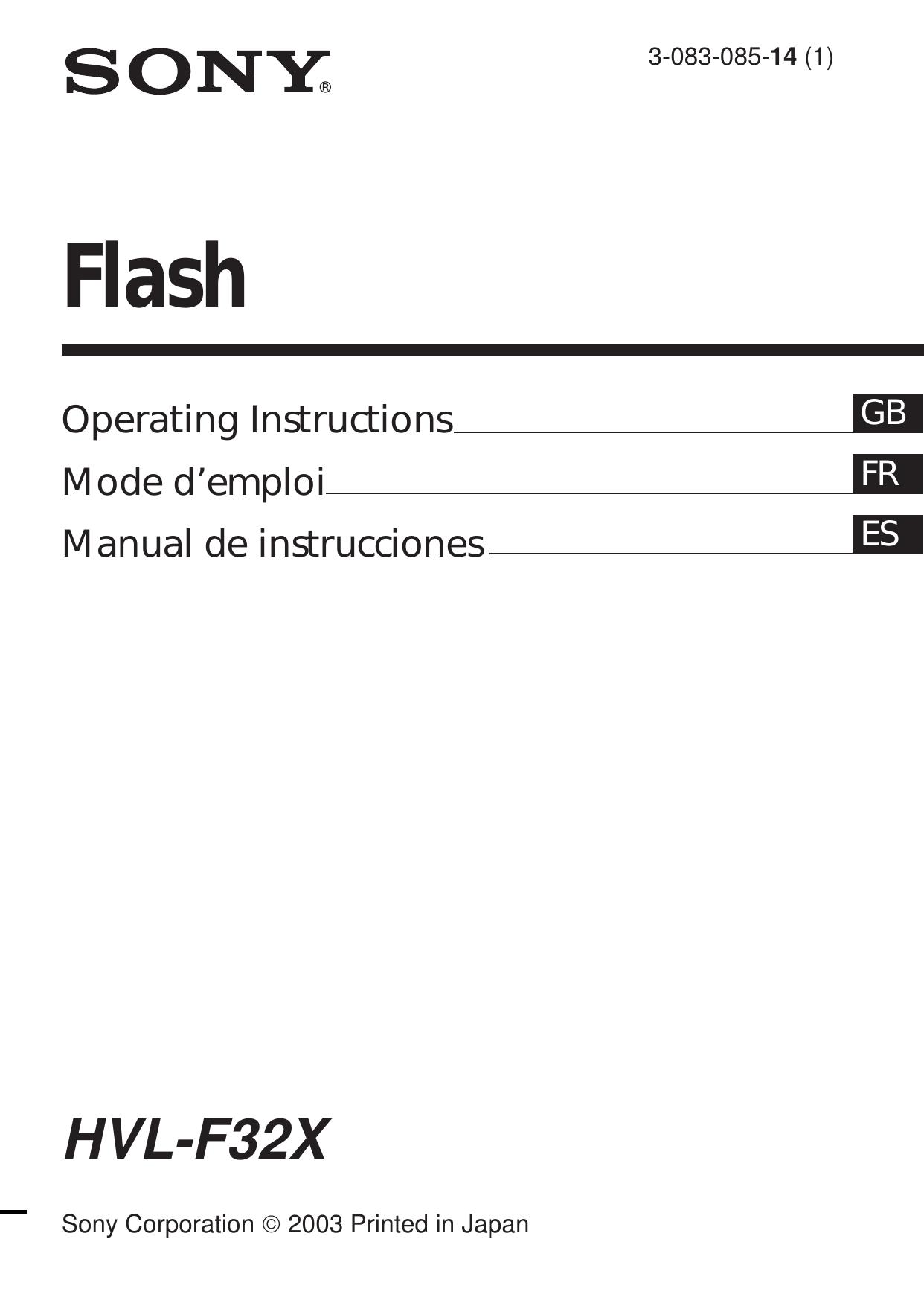 Sony HVL-F32X Camera Flash User Manual