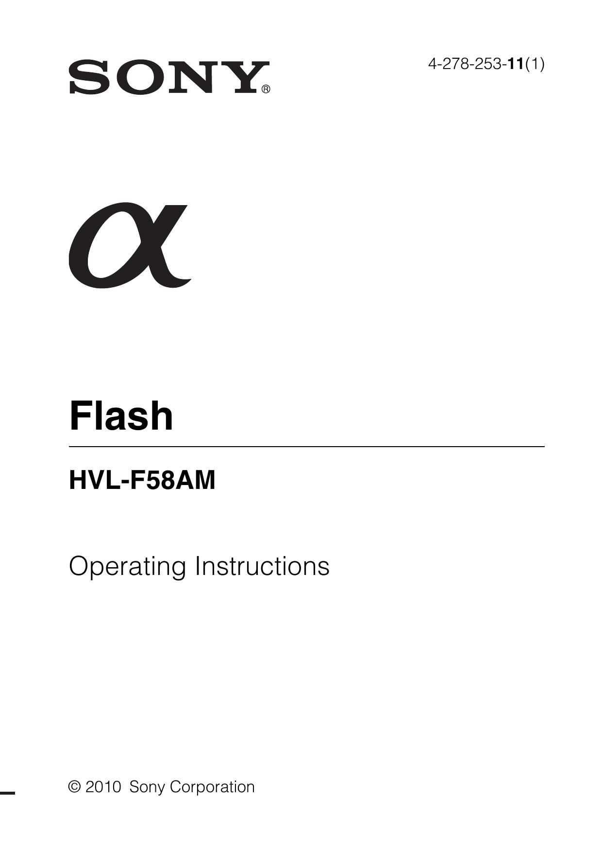 Sony HVL-F58AM Camera Flash User Manual