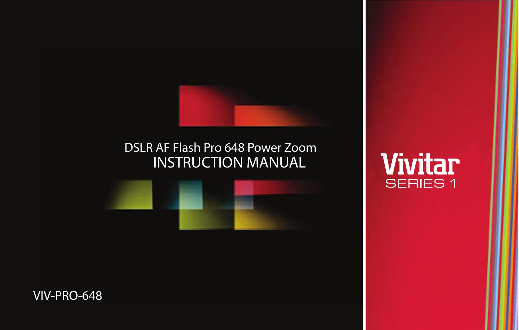 Vivitar VIV-PRO-648 Camera Flash User Manual