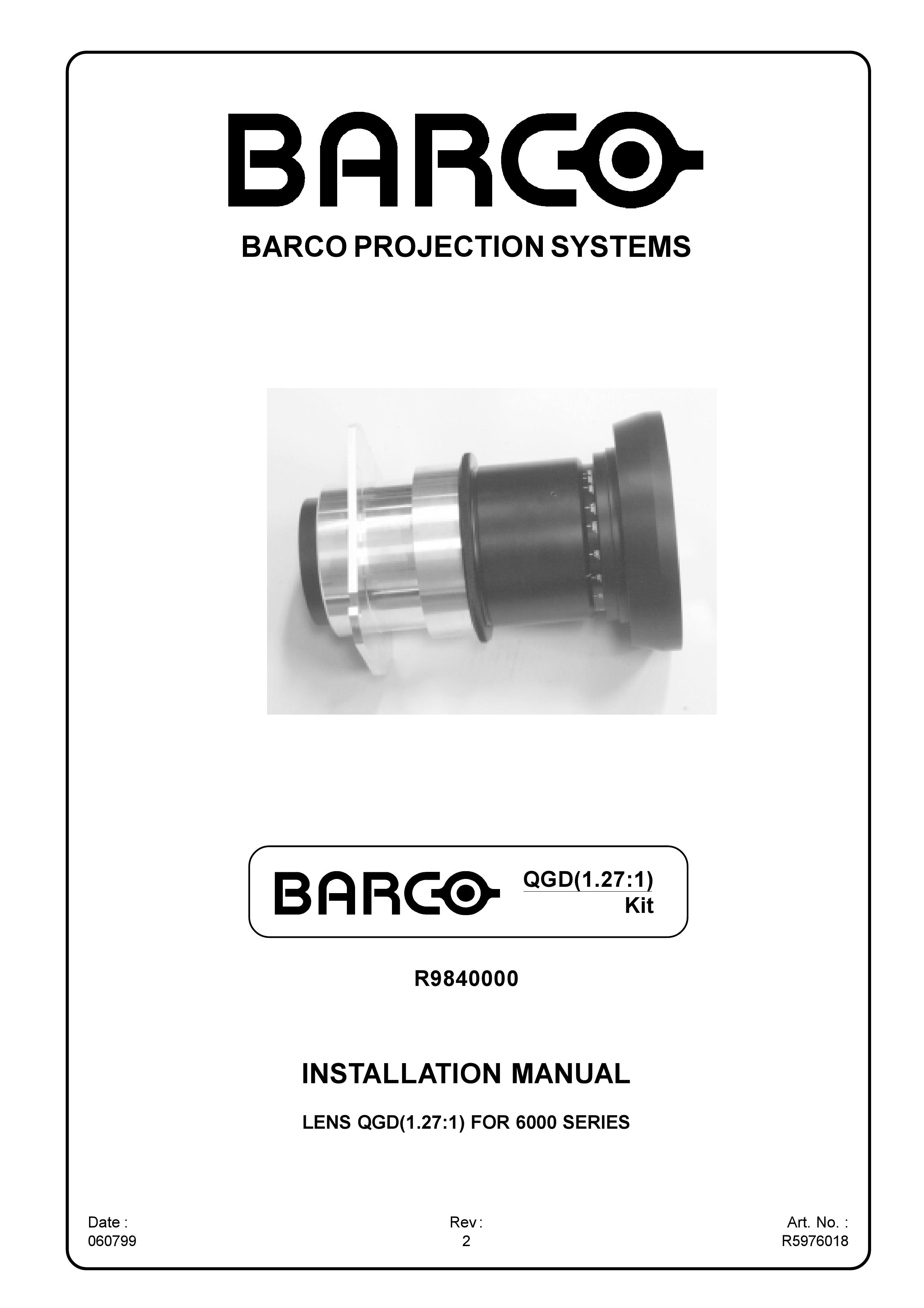Barco R9840000 Camera Lens User Manual
