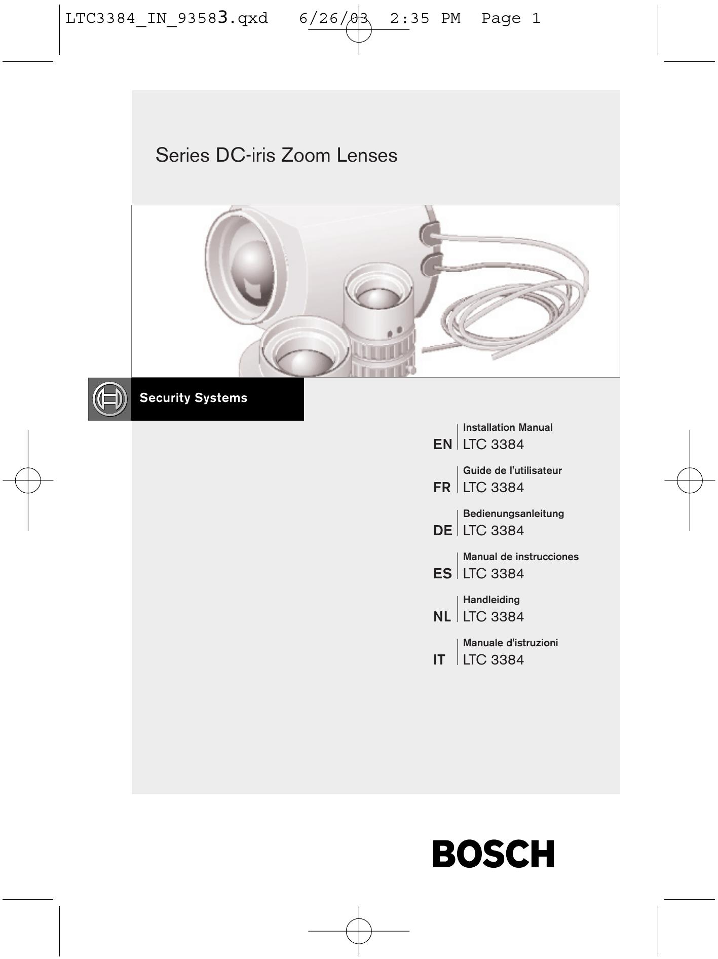 Bosch Appliances LTC 3354 Camera Lens User Manual
