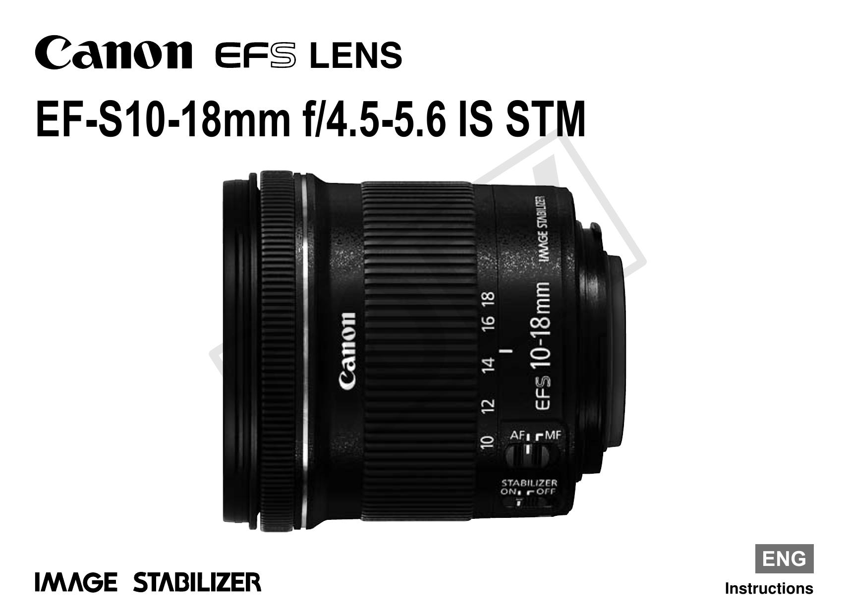 Canon 10-18mm Camera Lens User Manual