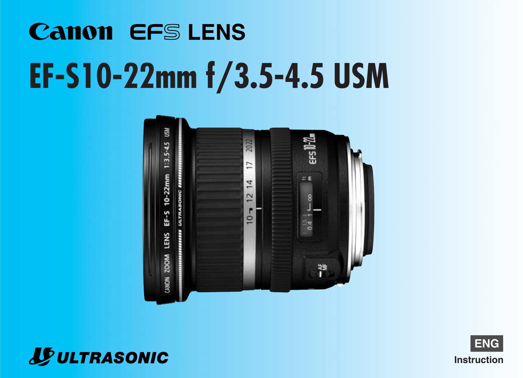 Canon 10-22mm Camera Lens User Manual