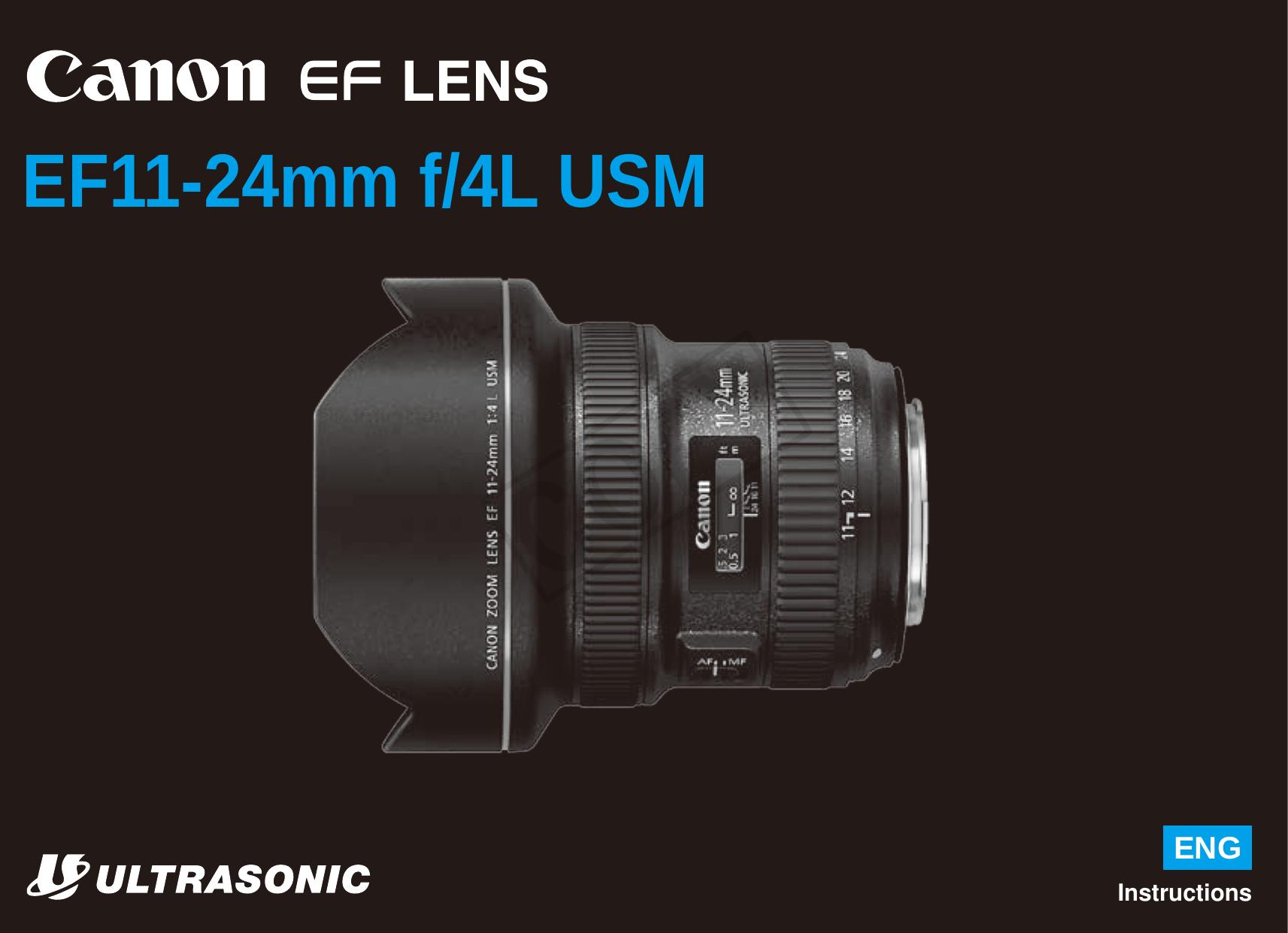 Canon 11-24mm f/4L Camera Lens User Manual
