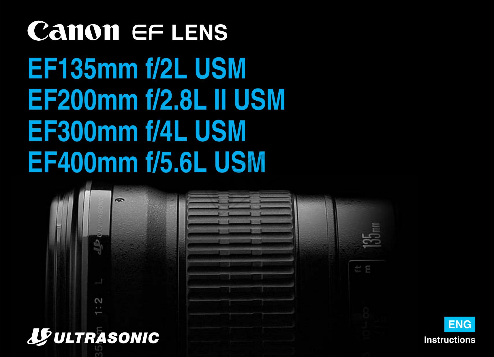 Canon 135mm F/2L Camera Lens User Manual