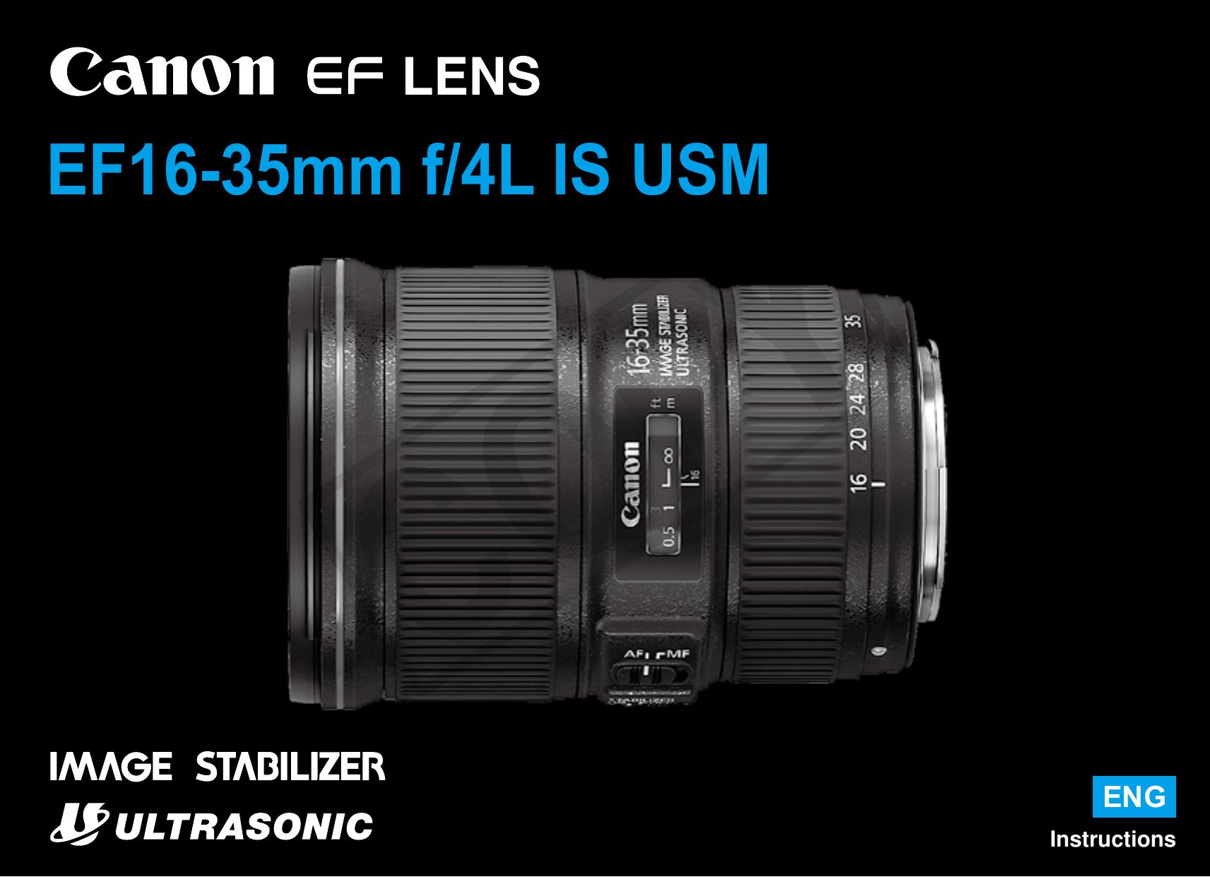 Canon 16-35mm f/4.0L IS USM Camera Lens User Manual