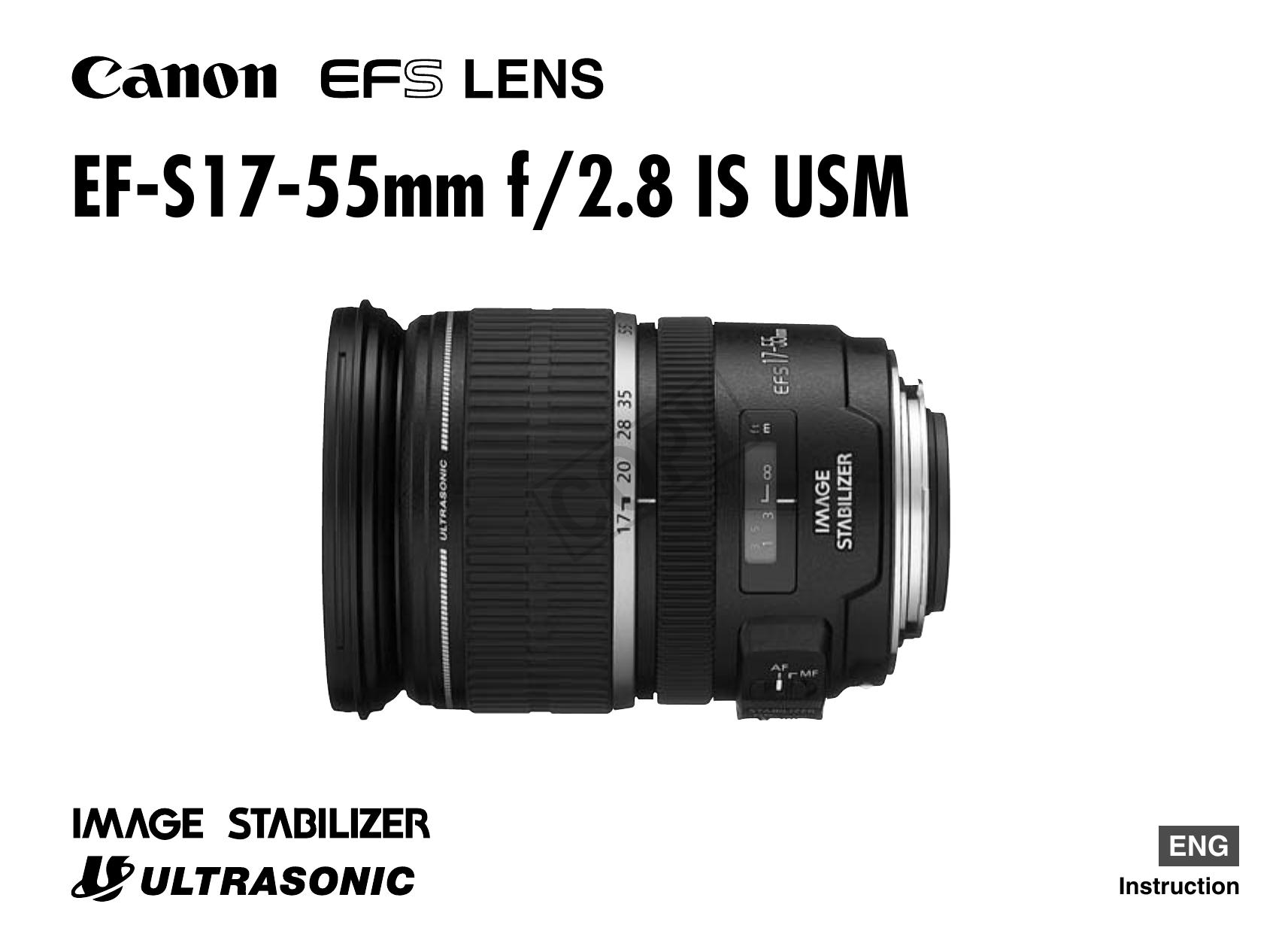 Canon 17-55mm Camera Lens User Manual