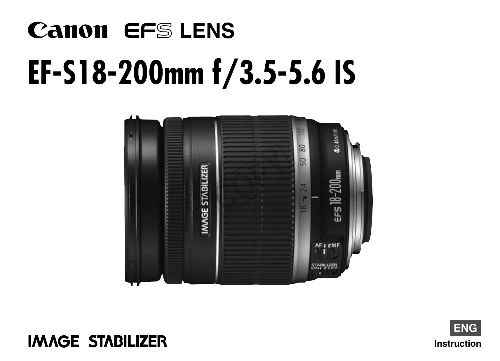 Canon 18-200mm Camera Lens User Manual