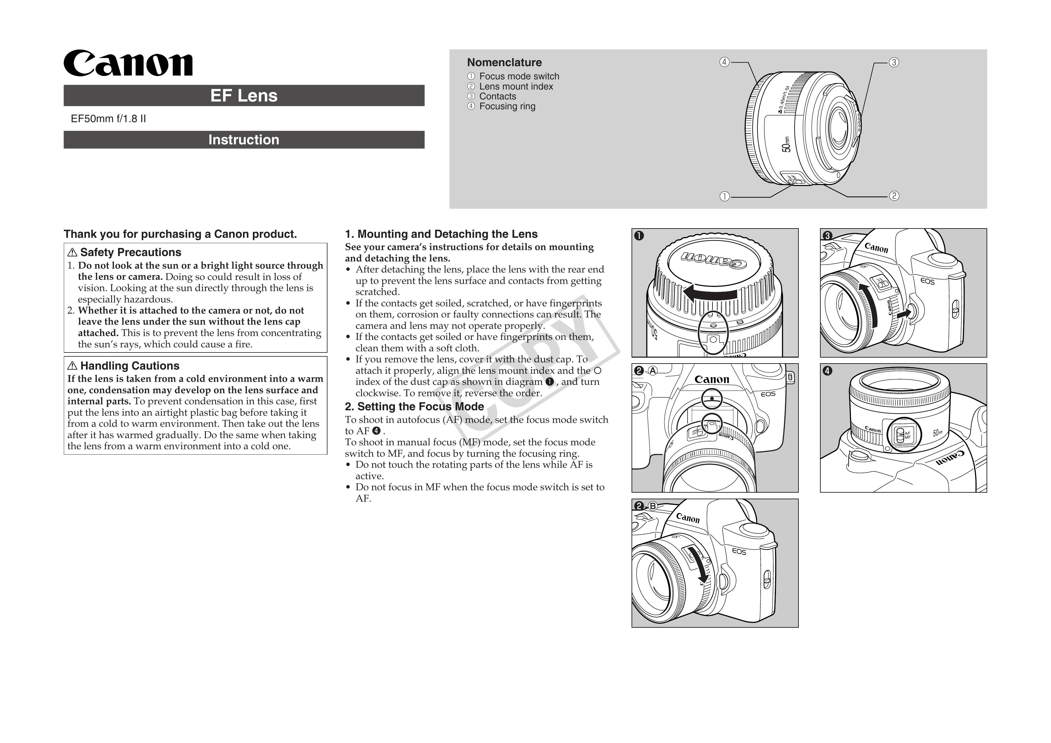 Canon 2514A002 Camera Lens User Manual