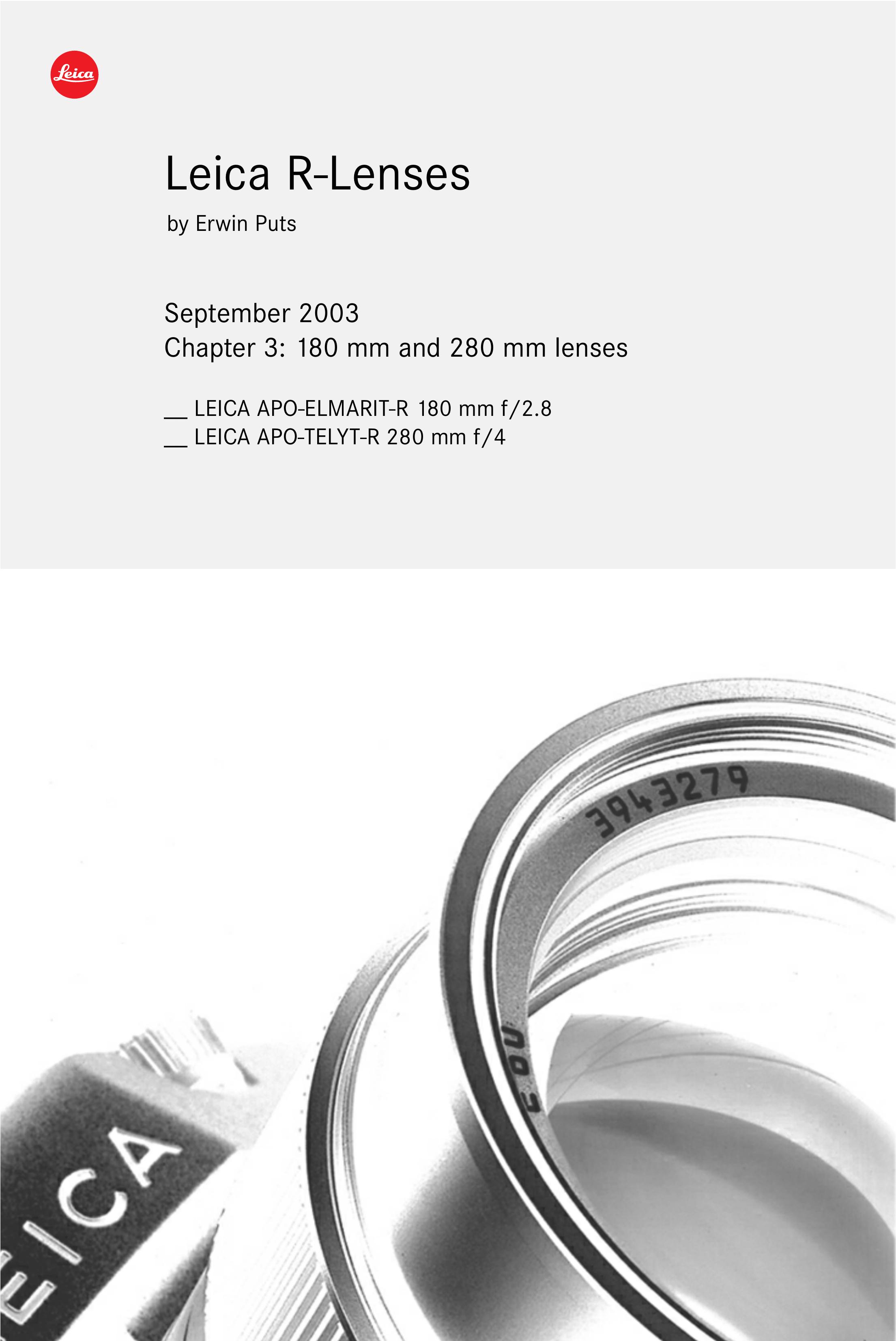 Leica APO-TELYT-R Camera Lens User Manual